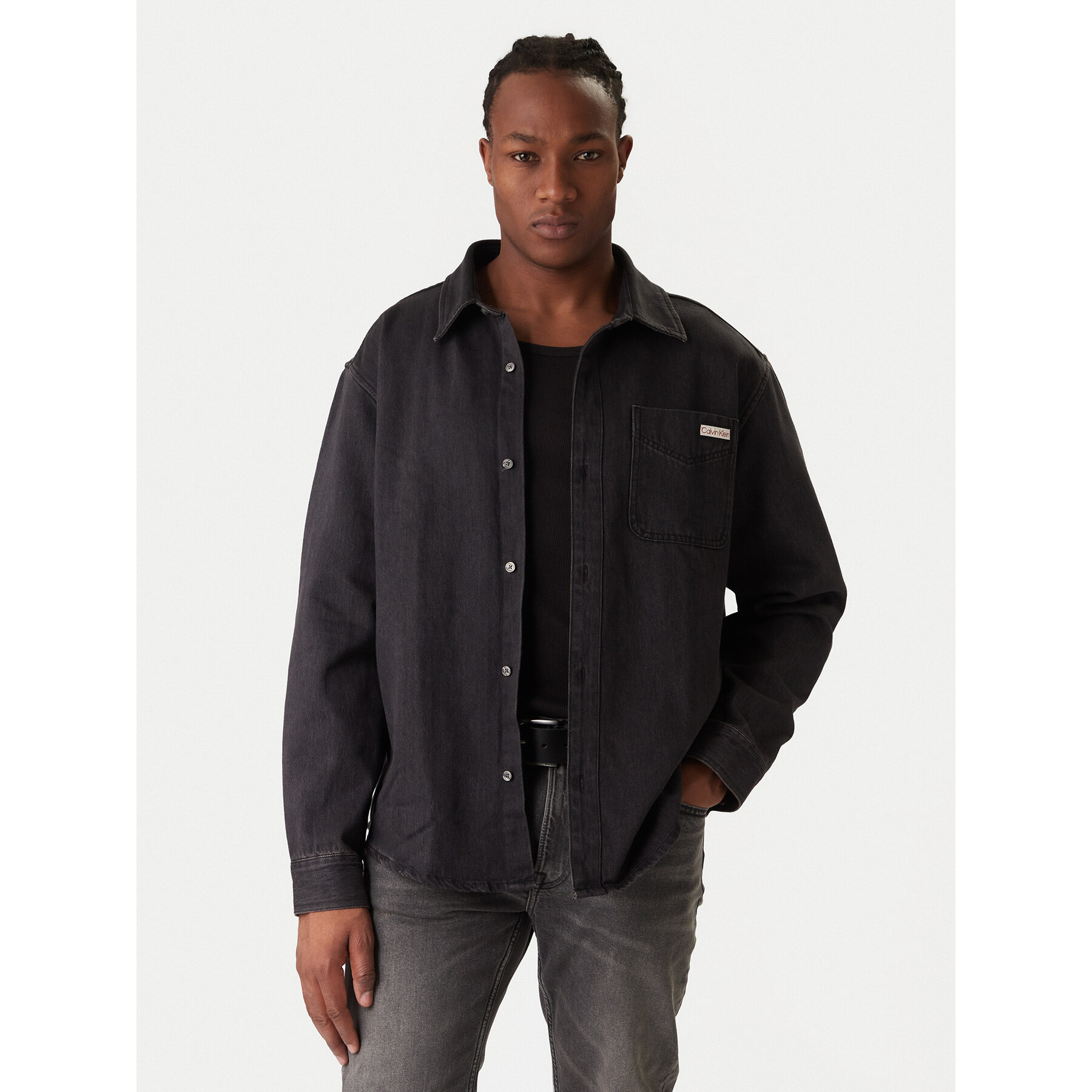 Calvin Klein Jeans Koszula jeansowa Classic LV04RD765G Czarny Relaxed Fit