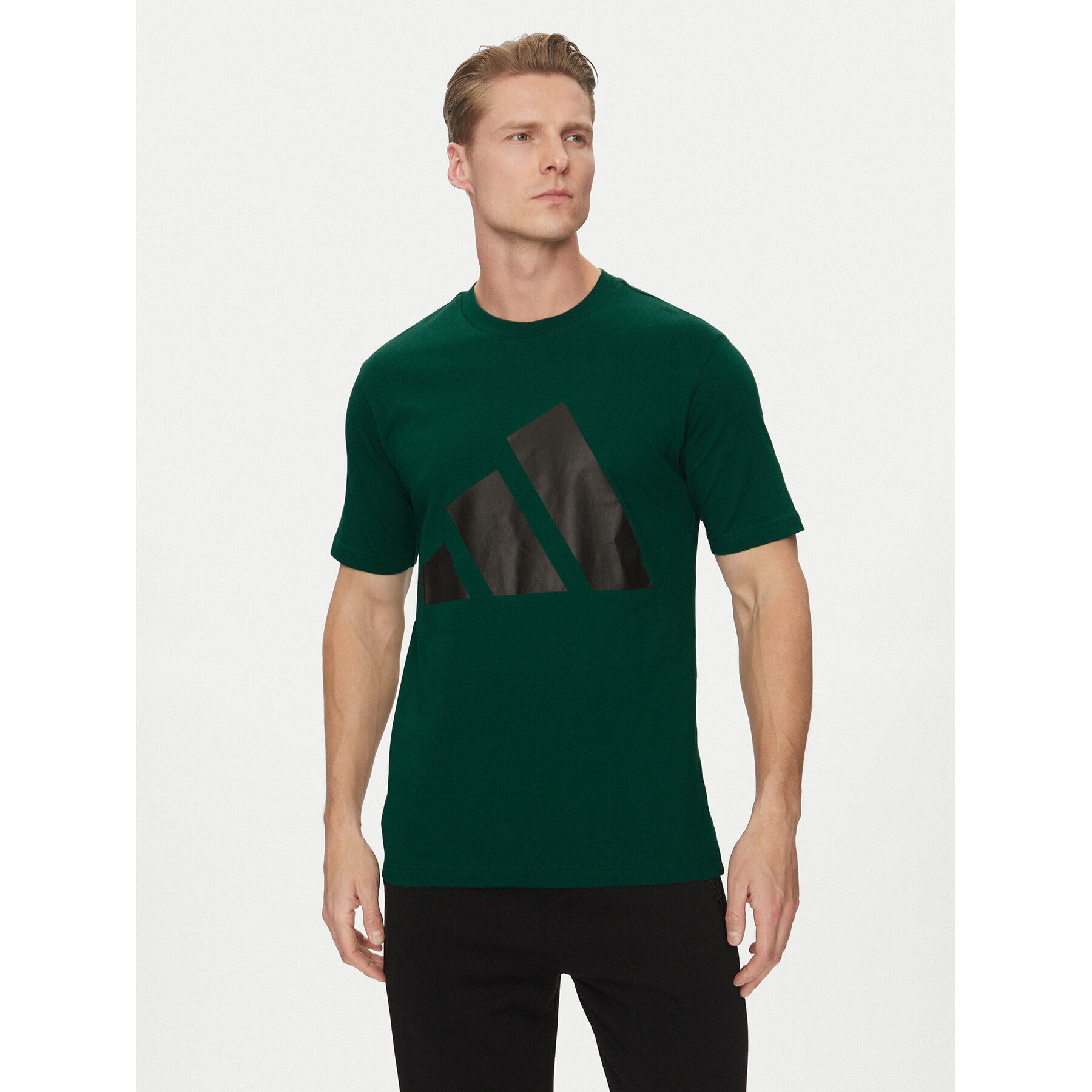 adidas T-Shirt Essentials Big Logo JE8932 Zielony Regular Fit