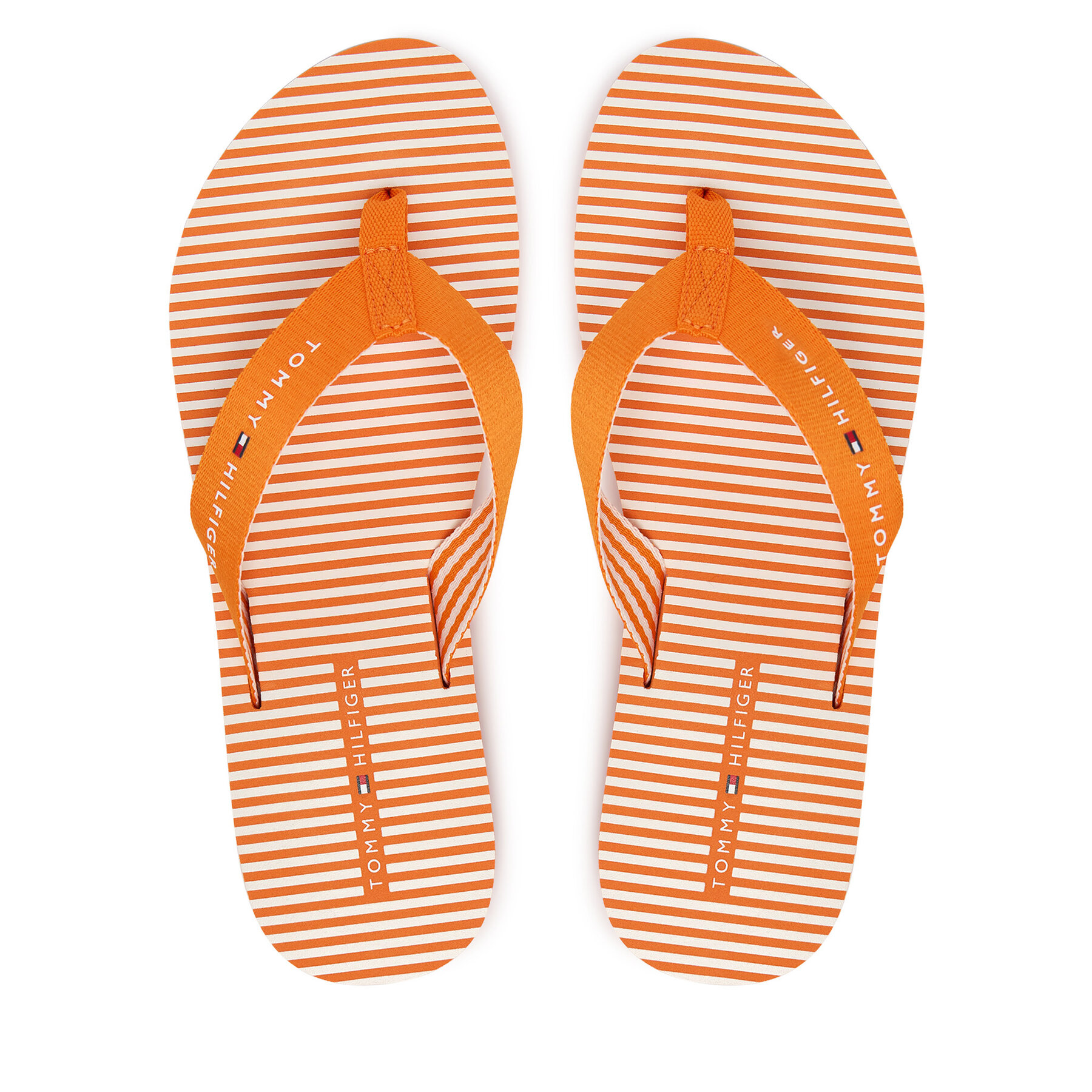 Tommy Hilfiger Japonki Th Ithaca Stripe Summer Sandal FW0FW09192 Pomarańczowy