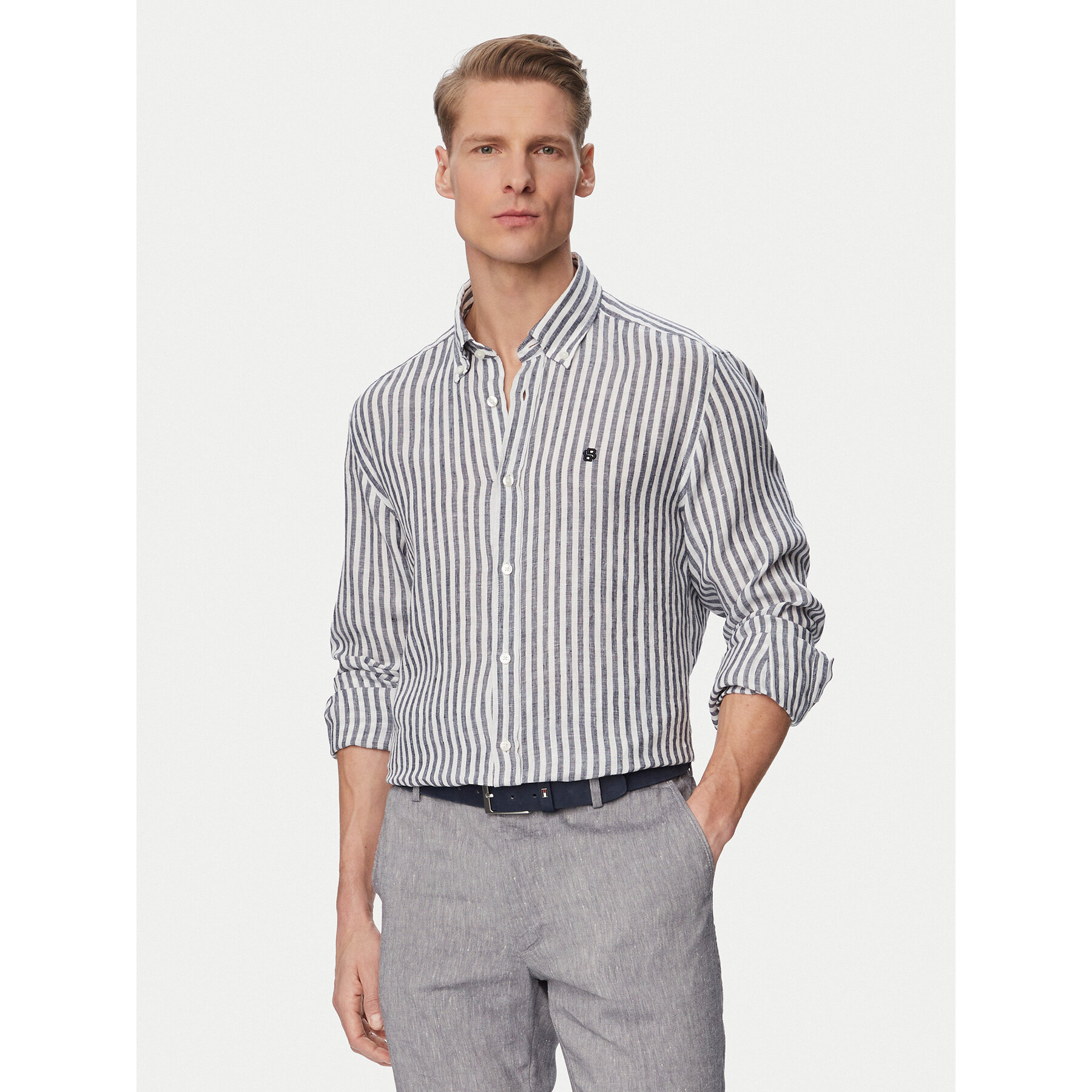BOSS Koszula H-Liam 50560595 Granatowy Regular Fit
