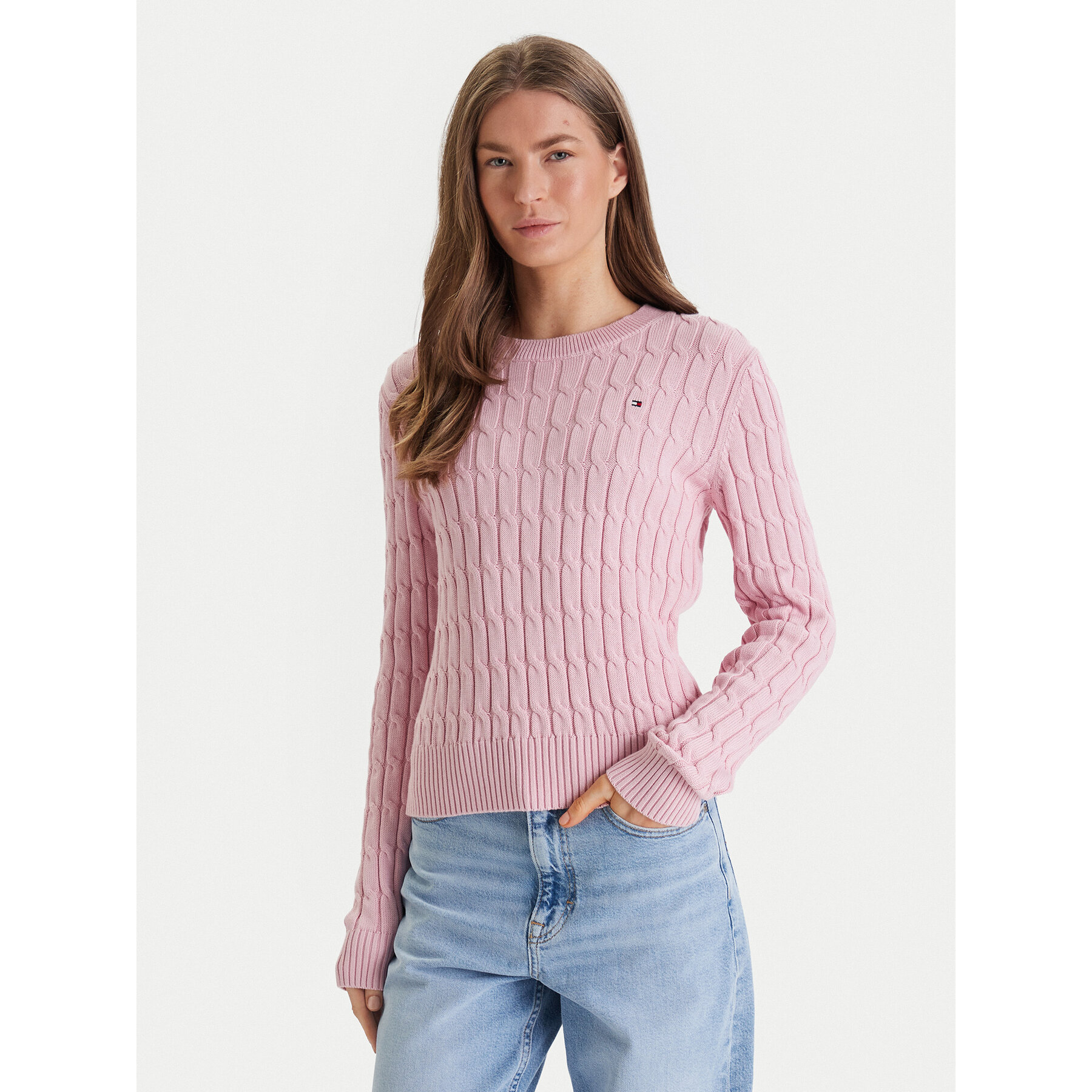Tommy Hilfiger Sweter WW0WW47644 Różowy Regular Fit