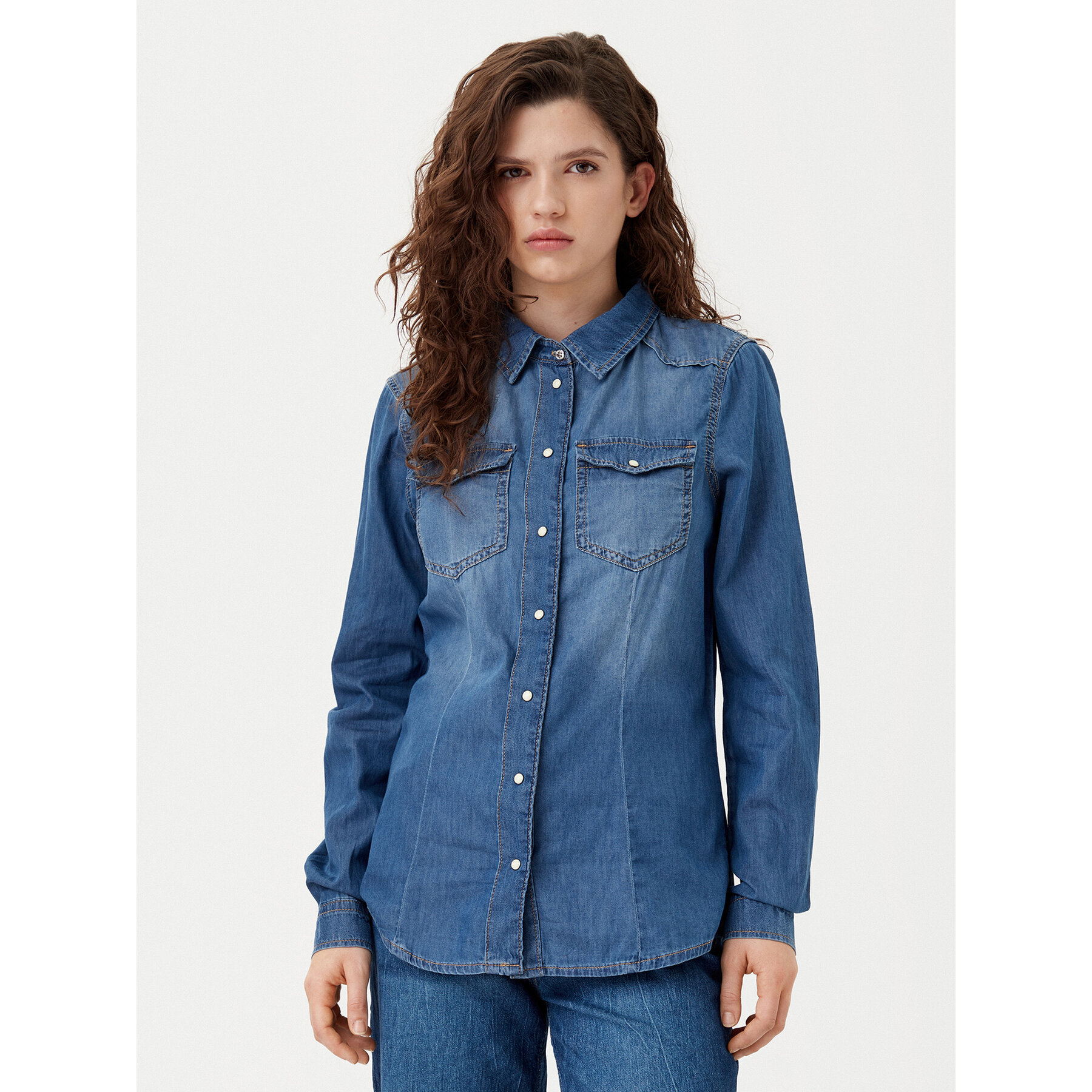ONLY Koszula jeansowa Alexa 15315185 Niebieski Regular Fit