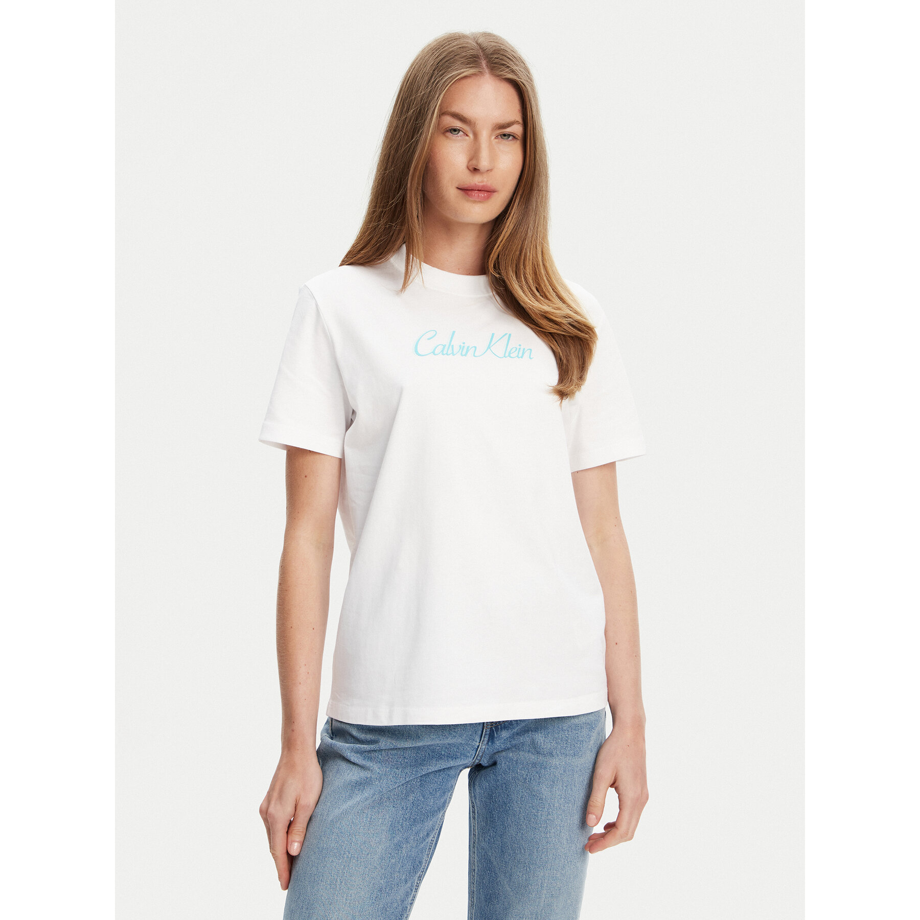 Calvin Klein Jeans T-Shirt Classic Logo LV047C854G Biały Regular Fit