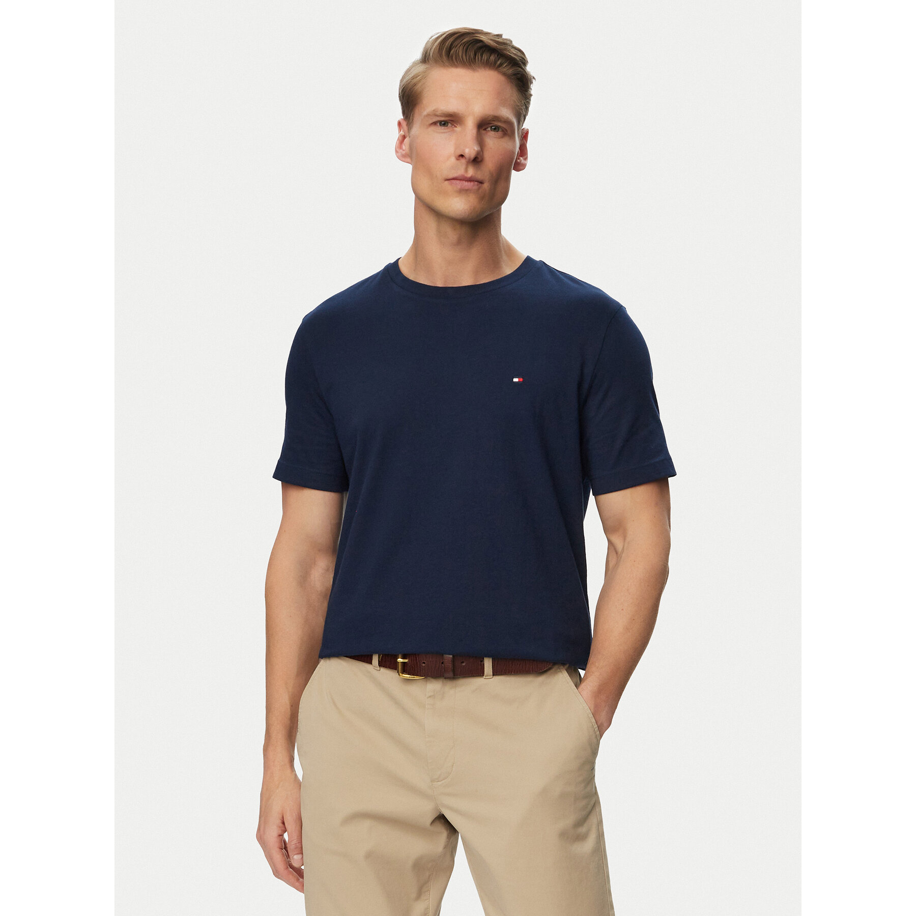 Tommy Hilfiger T-Shirt Ess Seasonal MW0MW39995 Granatowy Regular Fit