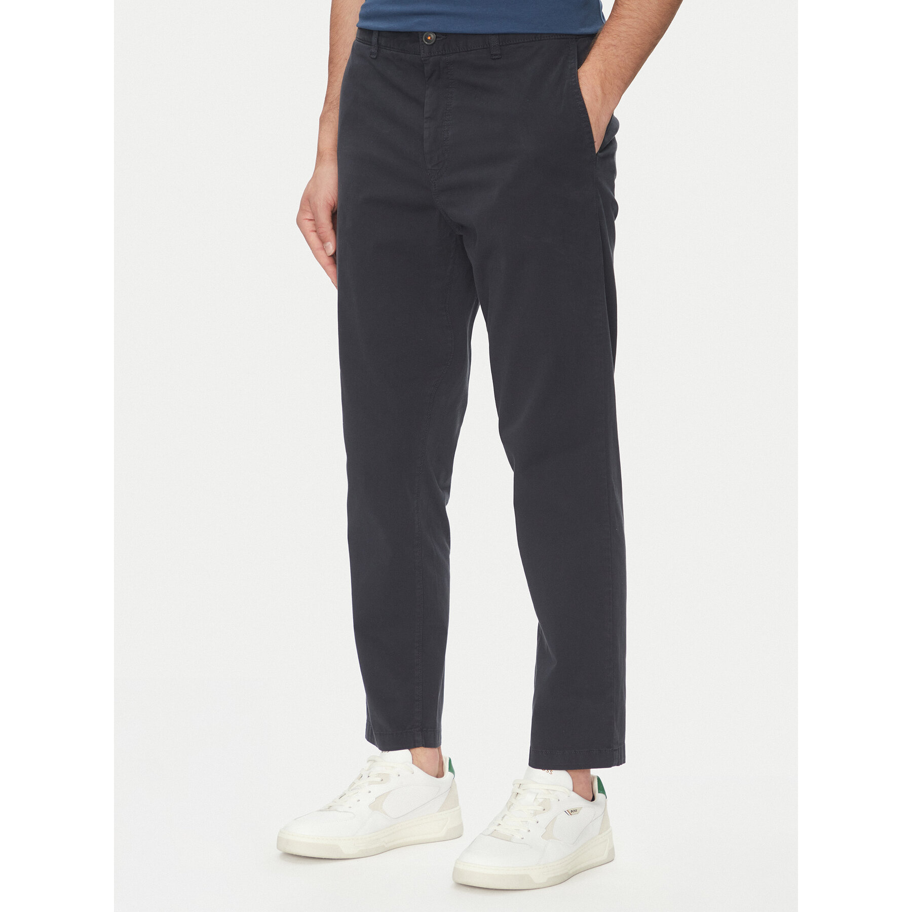 BOSS Chinosy 50536722 Granatowy Tapered Fit