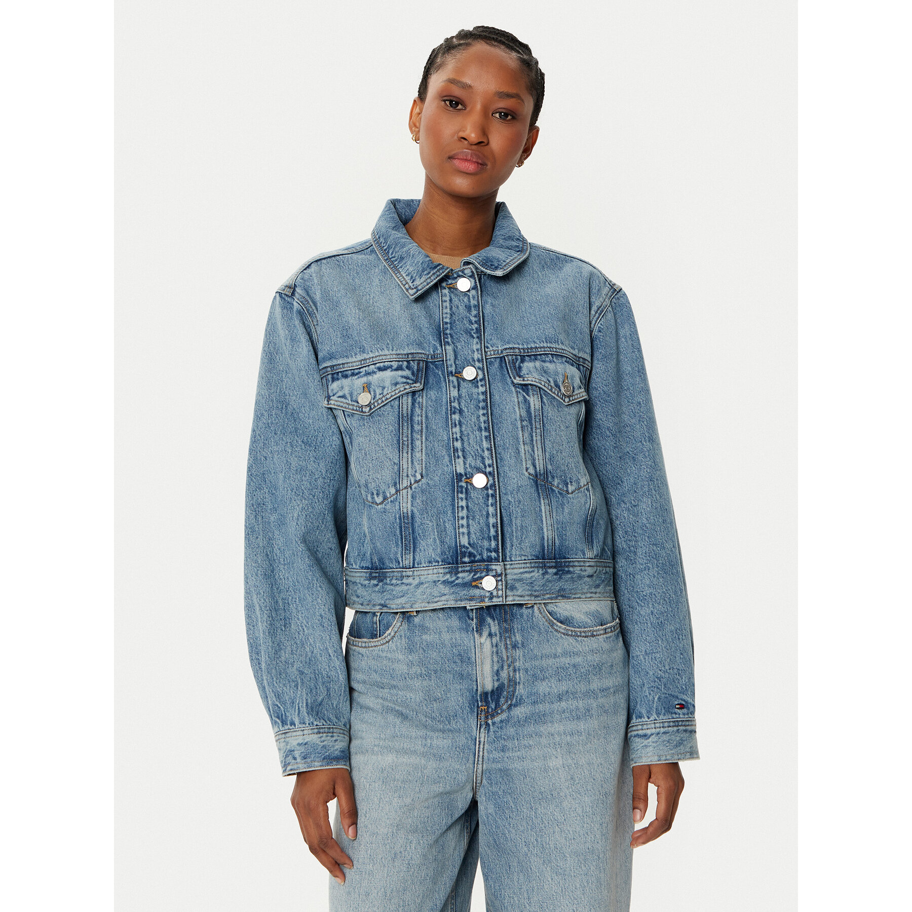 Tommy Hilfiger Kurtka jeansowa WW0WW43731 Niebieski Straight Fit