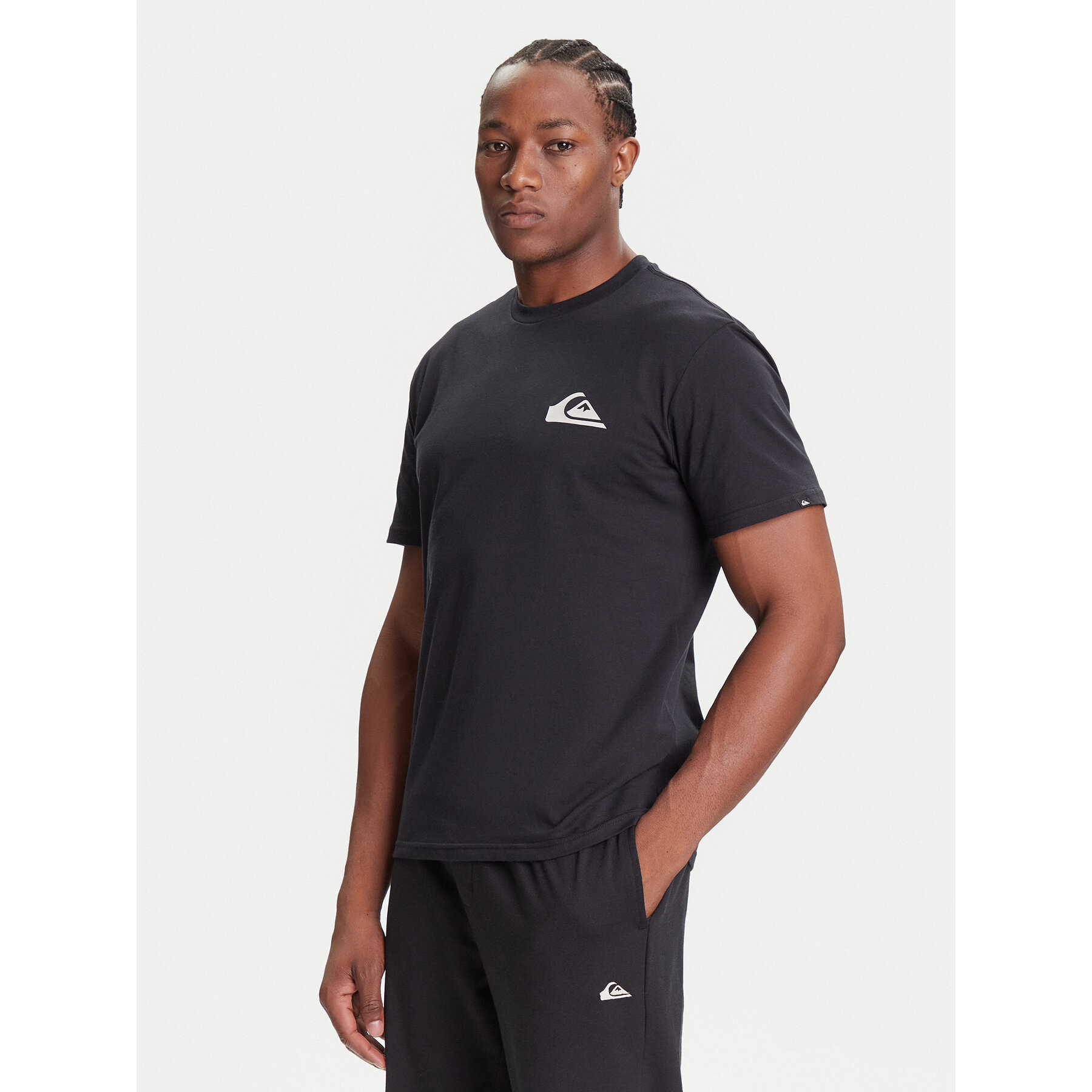 Quiksilver T-Shirt Ev Mini Logo Ss EQYZT08181 Czarny Regular Fit