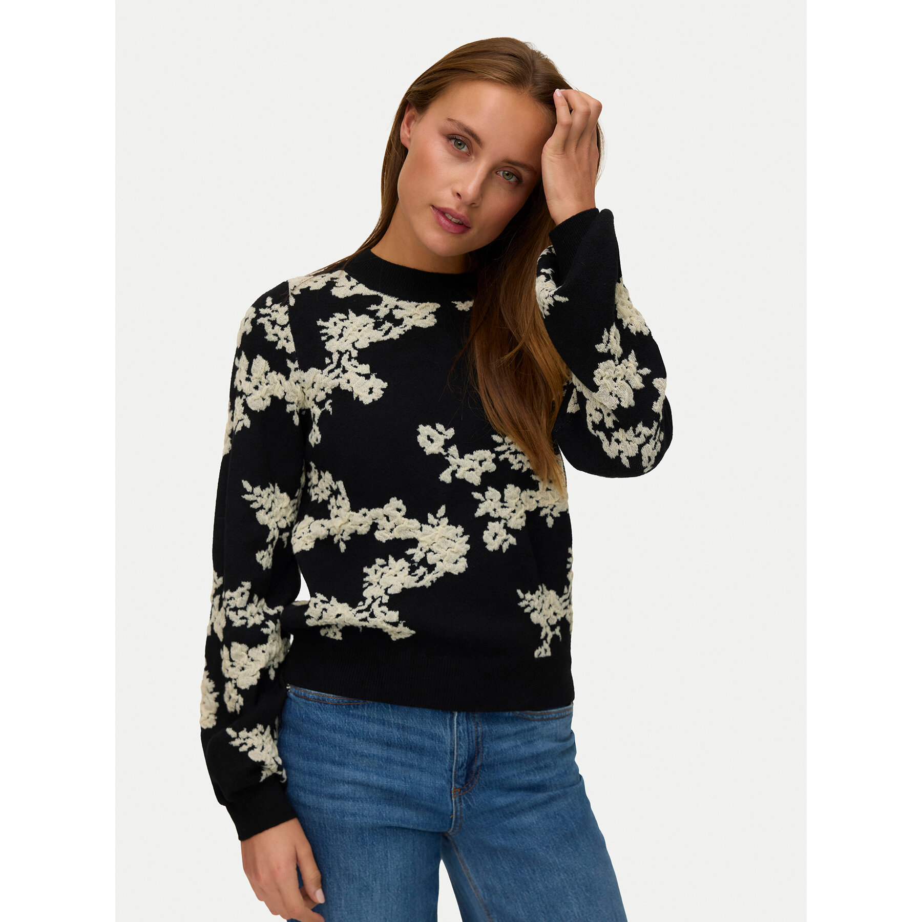 Vero Moda Sweter Nancy 10333561 Czarny Regular Fit