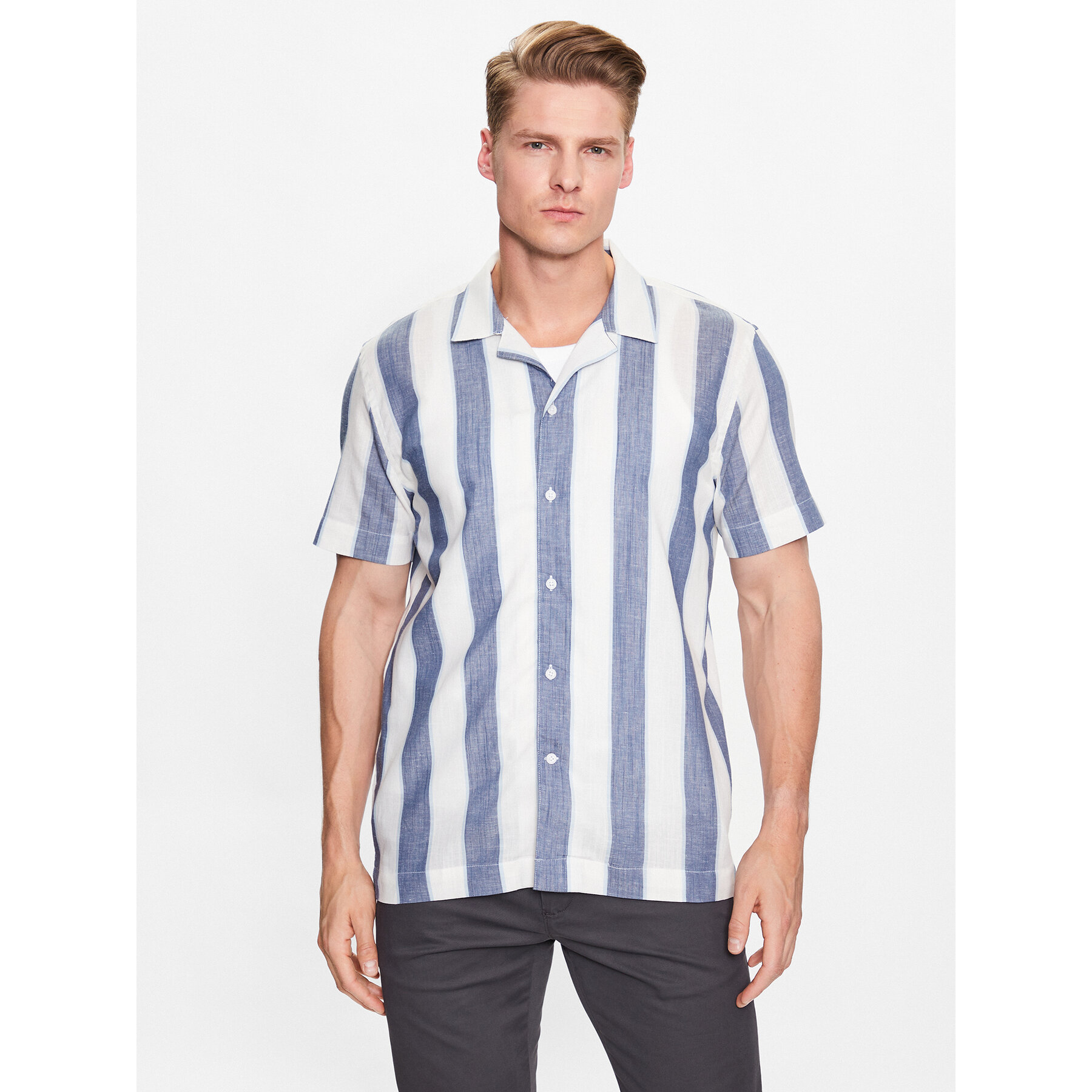 Lindbergh Koszula 30-203419 Niebieski Relaxed Fit
