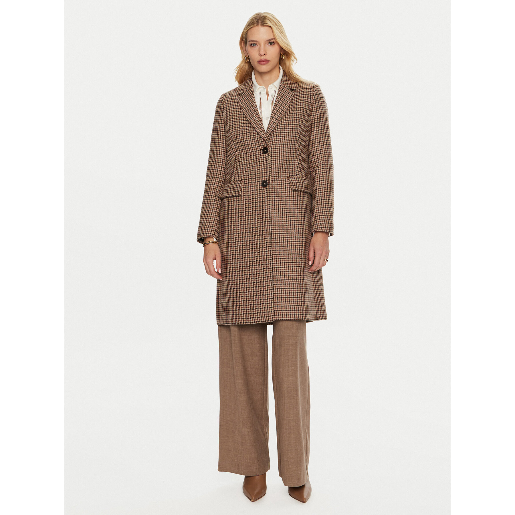 Tommy Hilfiger Płaszcz wełniany WW0WW43195 Beżowy Regular Fit