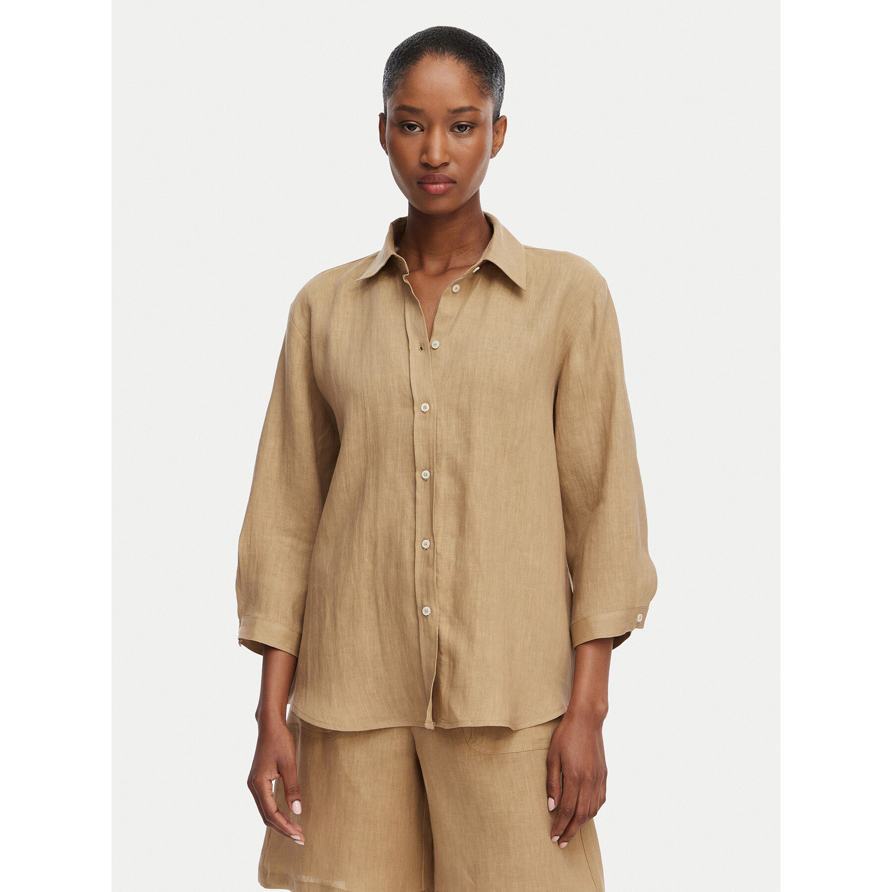Marella Koszula Girello 2615111122 Beżowy Regular Fit