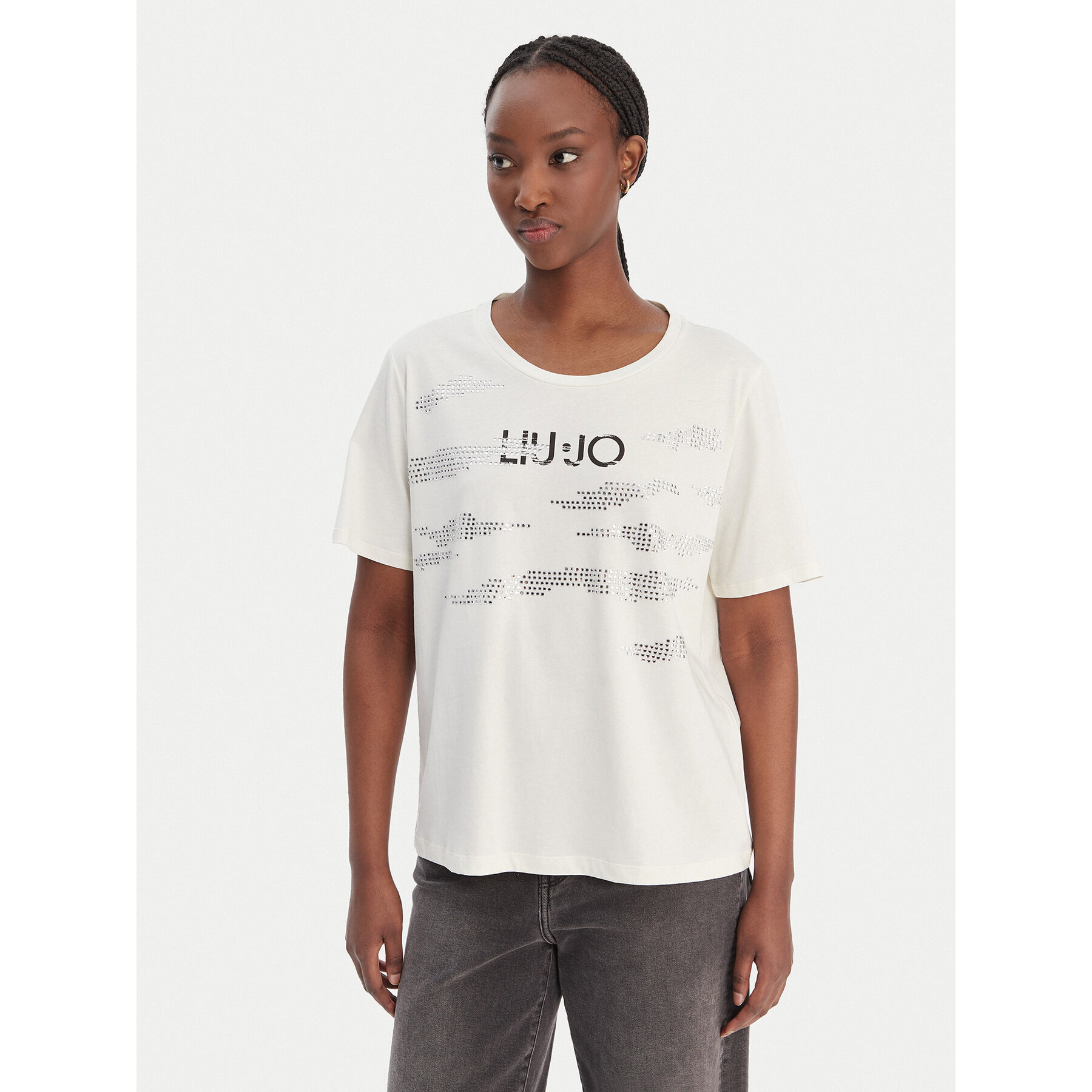 Liu Jo Sport T-Shirt TA6265 JS923 Biały Regular Fit