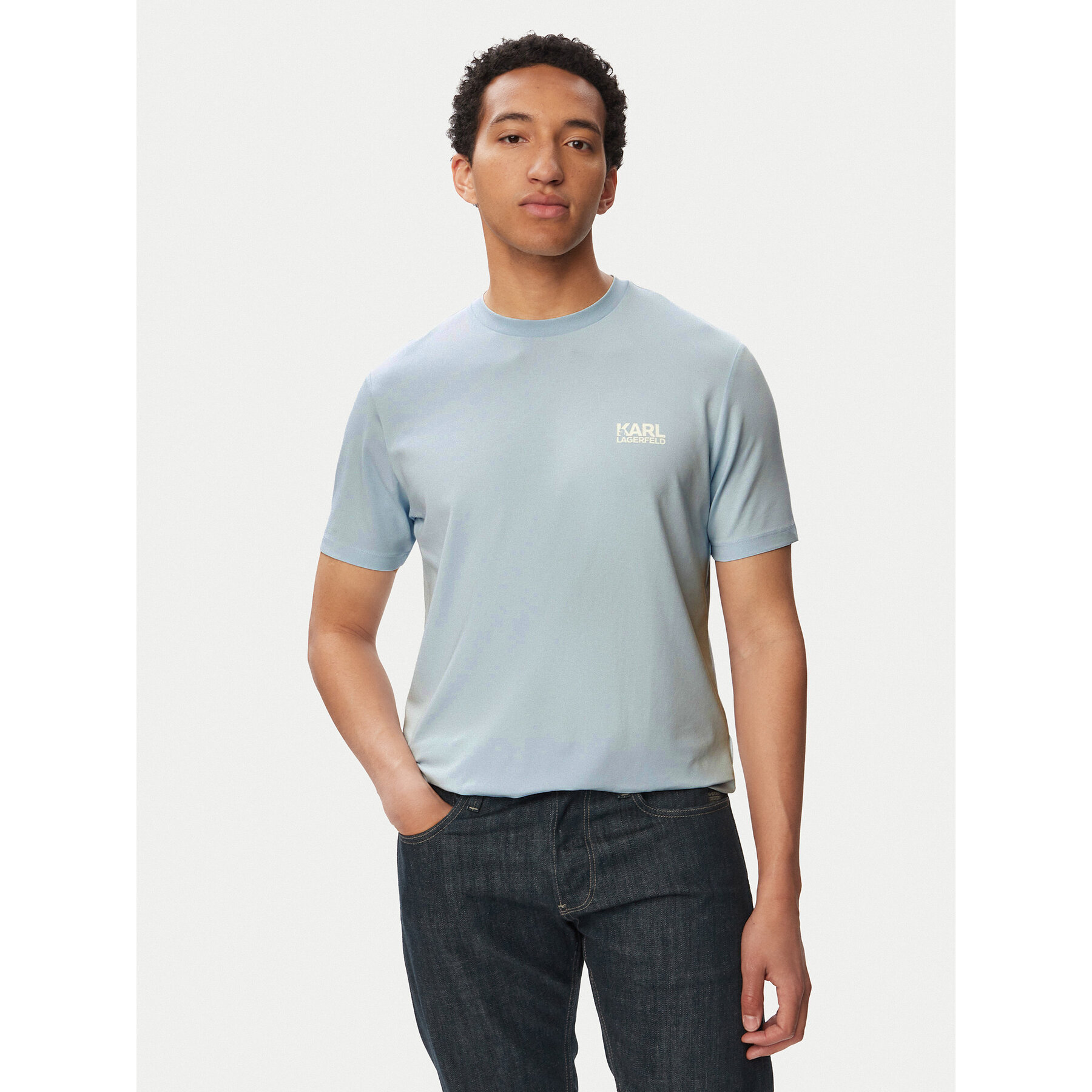 KARL LAGERFELD T-Shirt 755781 563235 Niebieski jasny Regular Fit
