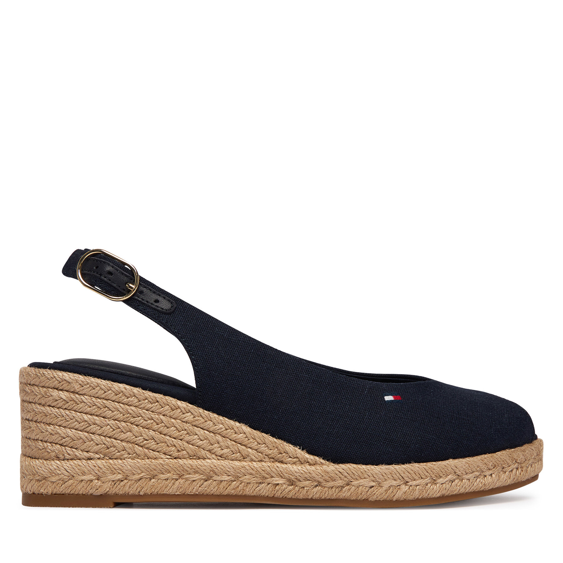 Tommy Hilfiger Espadryle Mid Wedge Espad Slingback FW0FW09228 Granatowy