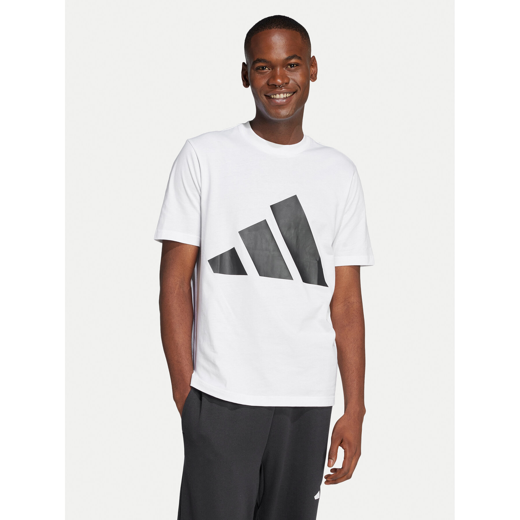 adidas T-Shirt Essentials Big Logo JE8943 Biały Regular Fit