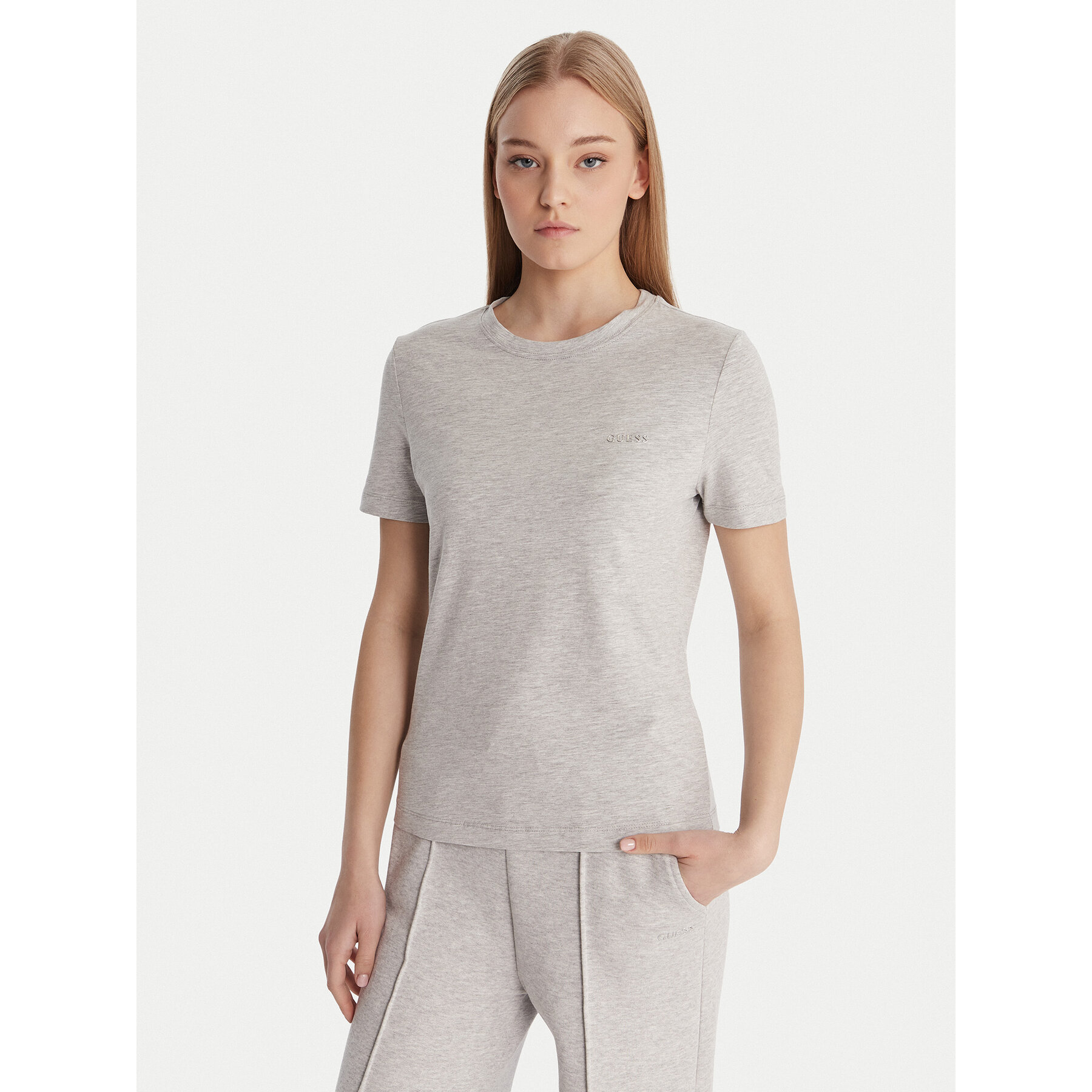 Guess T-Shirt V6RI07 J1314 Szary Regular Fit