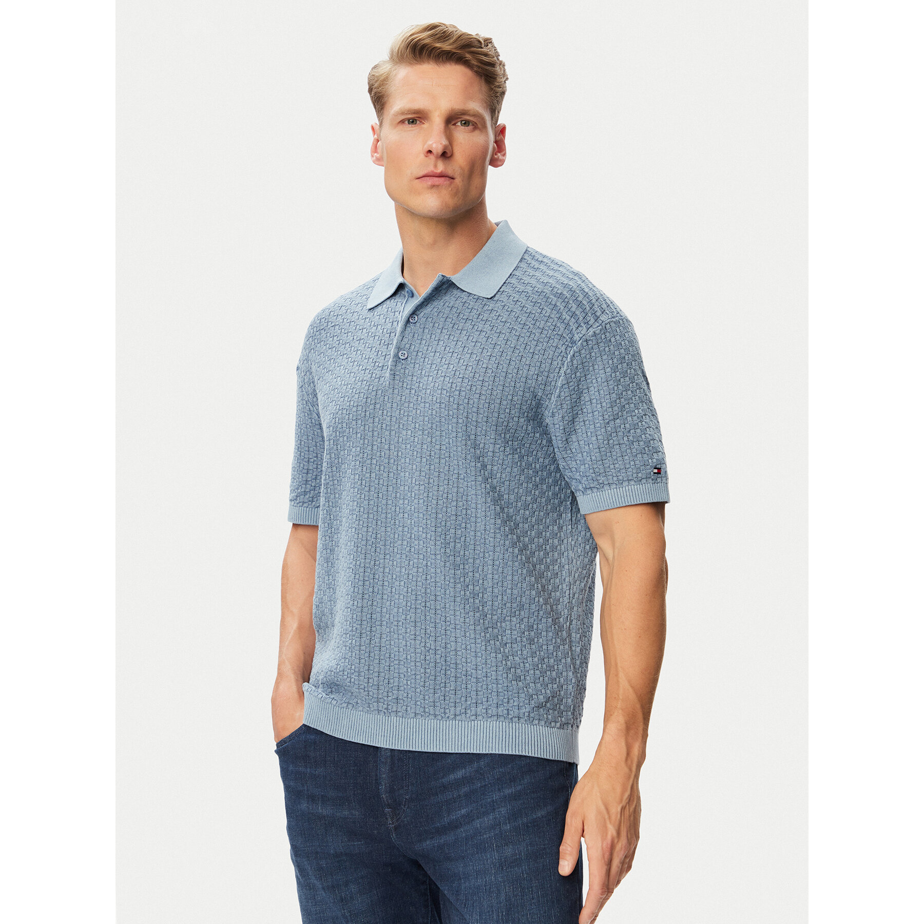 Tommy Hilfiger Polo MW0MW43246 Niebieski Regular Fit