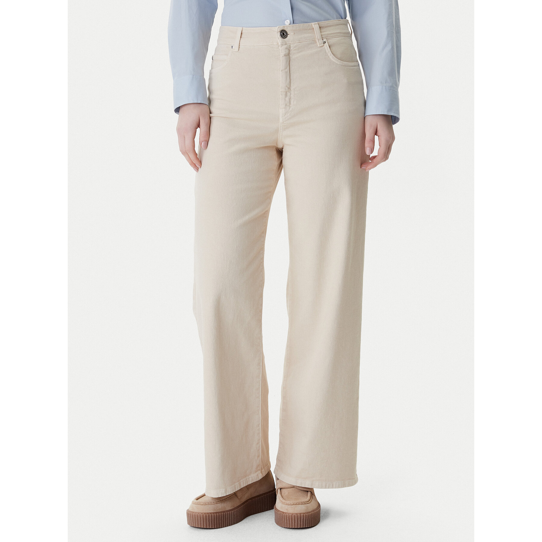 Weekend Max Mara Jeansy Medina 2615131051 Beżowy Wide Leg