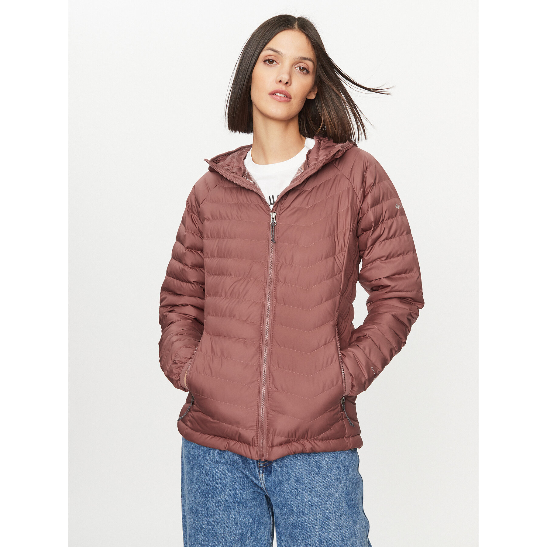 Columbia Kurtka przejściowa Powder Lite™ Hooded Jacket Różowy Regular Fit