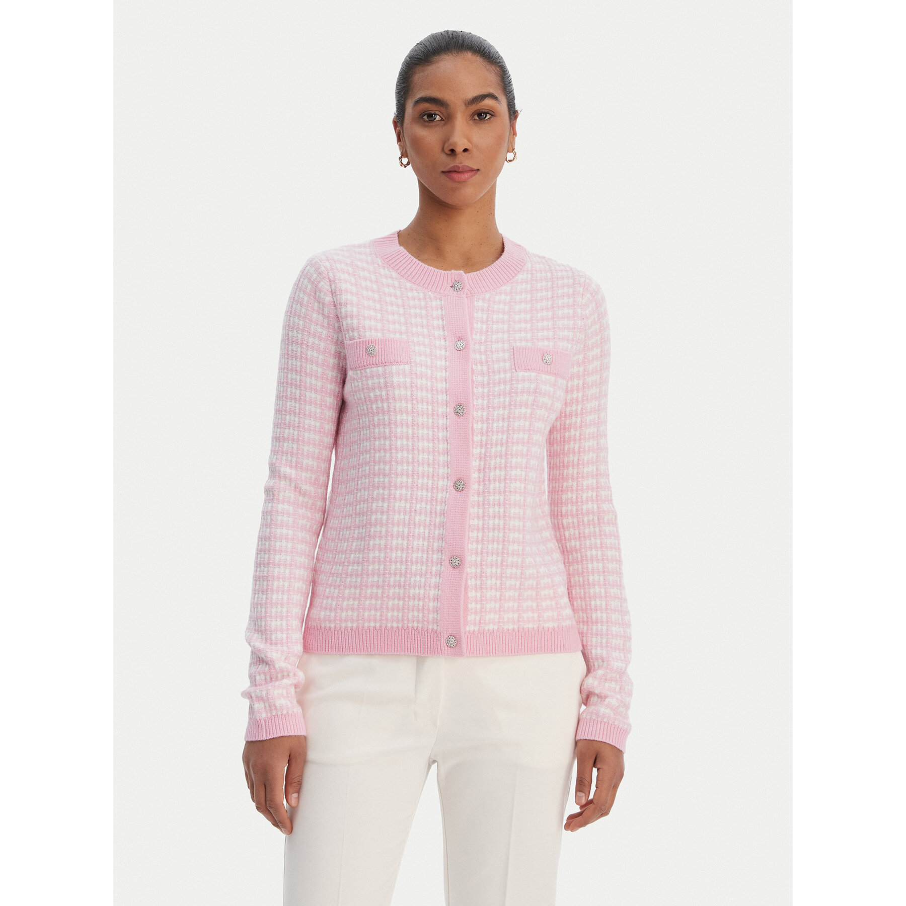 Morgan Kardigan 251-MORESA Różowy Slim Fit
