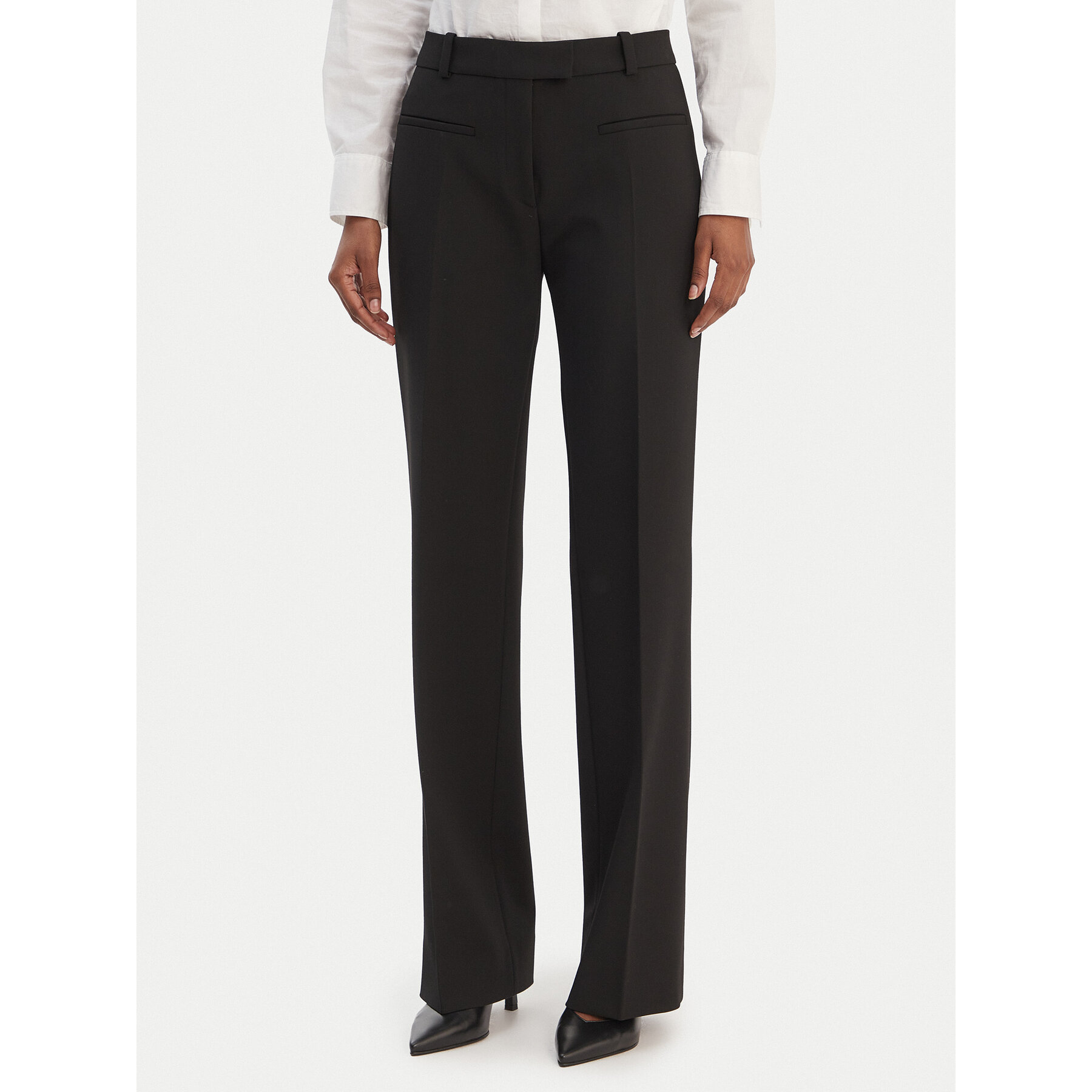 HUGO Spodnie materiałowe Hilayla 50555896 Czarny Slim Fit