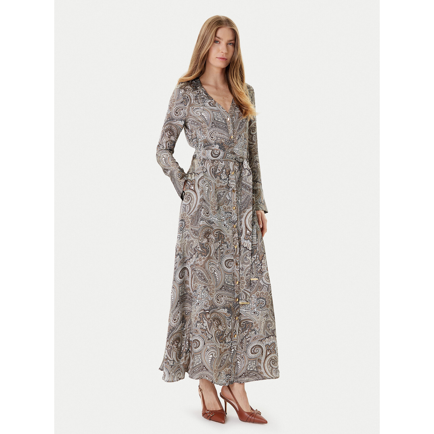 Marciano Guess Sukienka koszulowa 5YGK47 7298A Beżowy Regular Fit