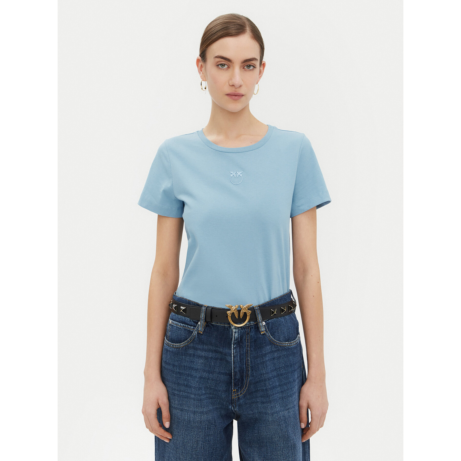 PINKO T-Shirt 100355 A2HN Niebieski Regular Fit