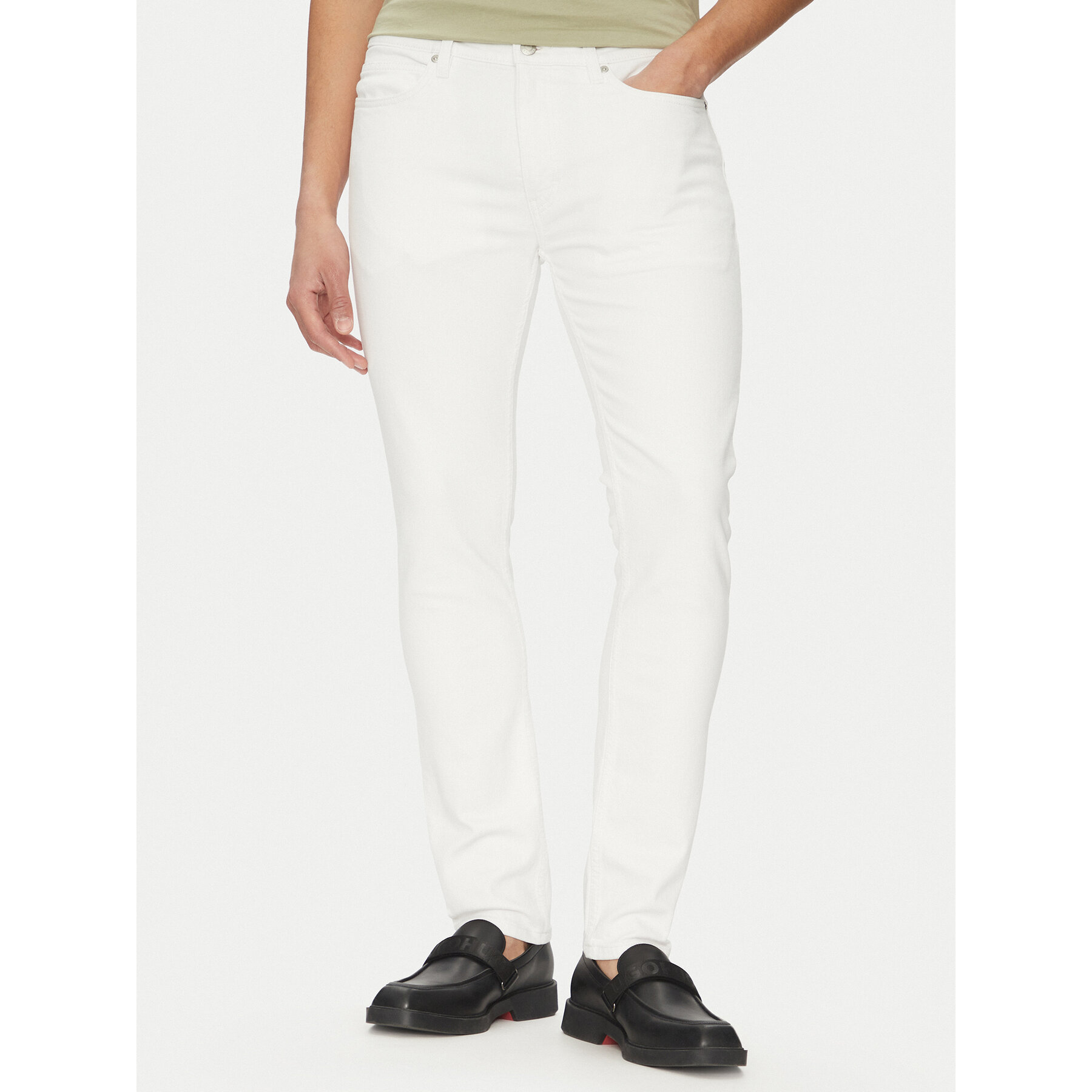 HUGO Jeansy 50537696 Biały Extra Slim Fit