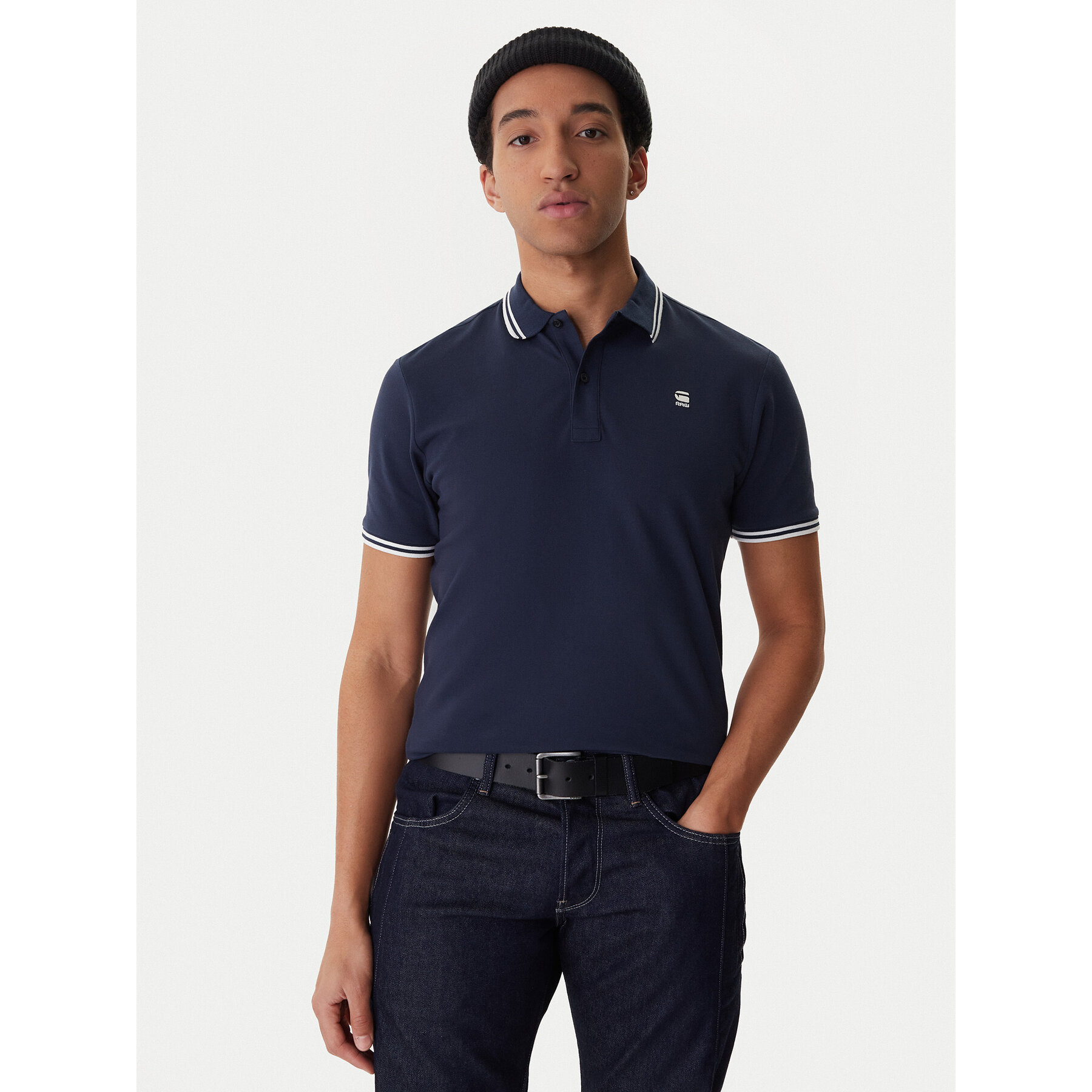 G-Star Raw Polo Dunda D17127-5864 Granatowy Regular Fit