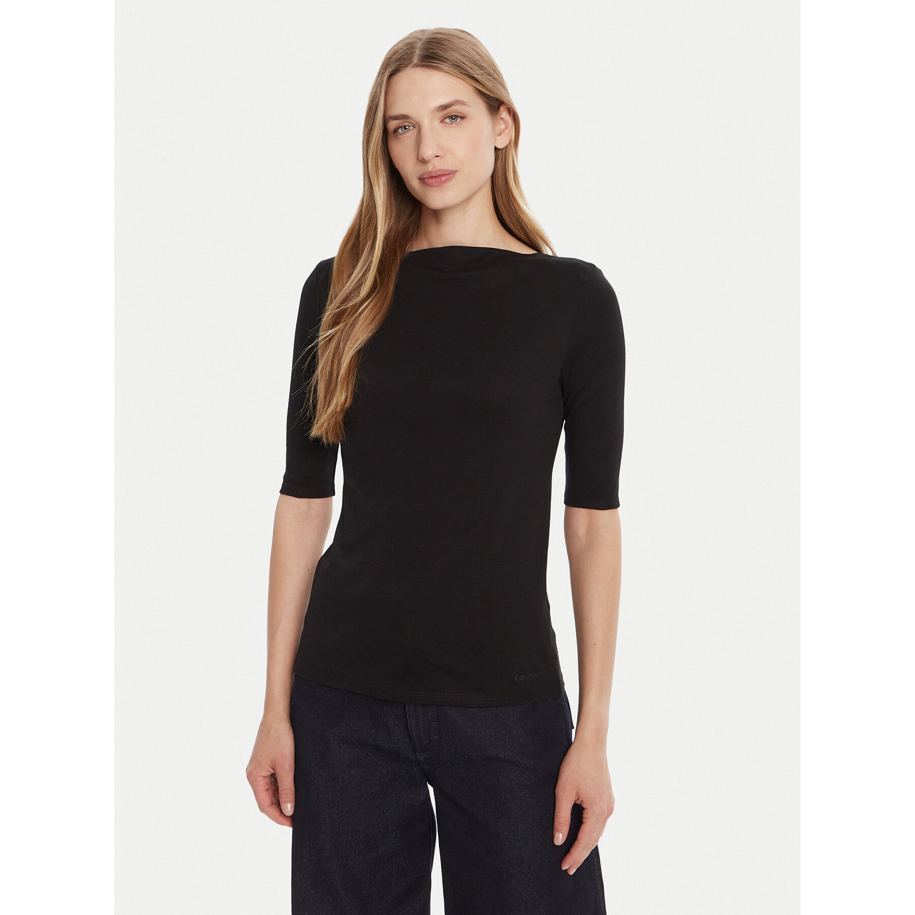 Calvin Klein Bluzka LV044C217G Czarny Slim Fit