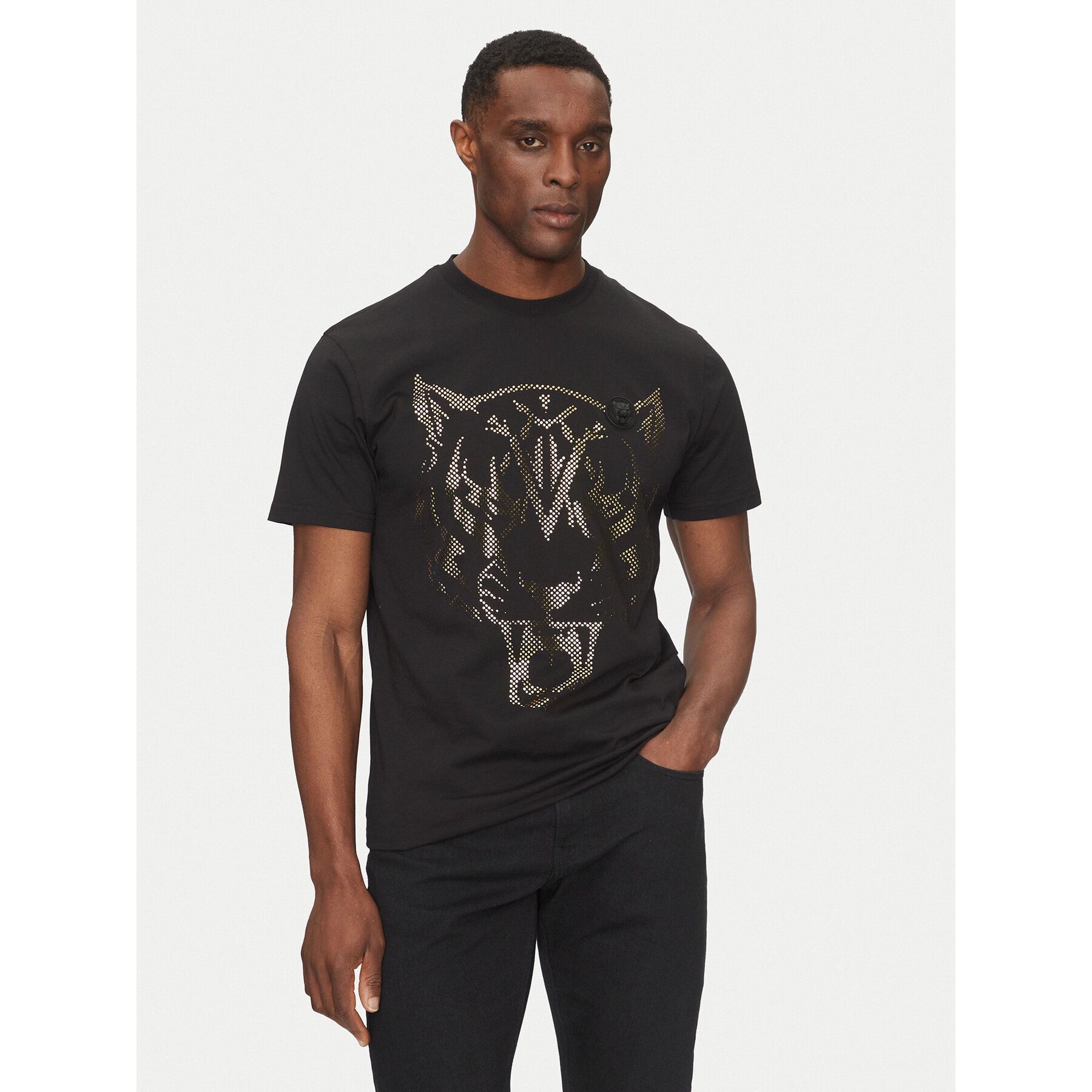 Plein Sport T-Shirt SAEC MTK8009 STE001N Czarny Regular Fit