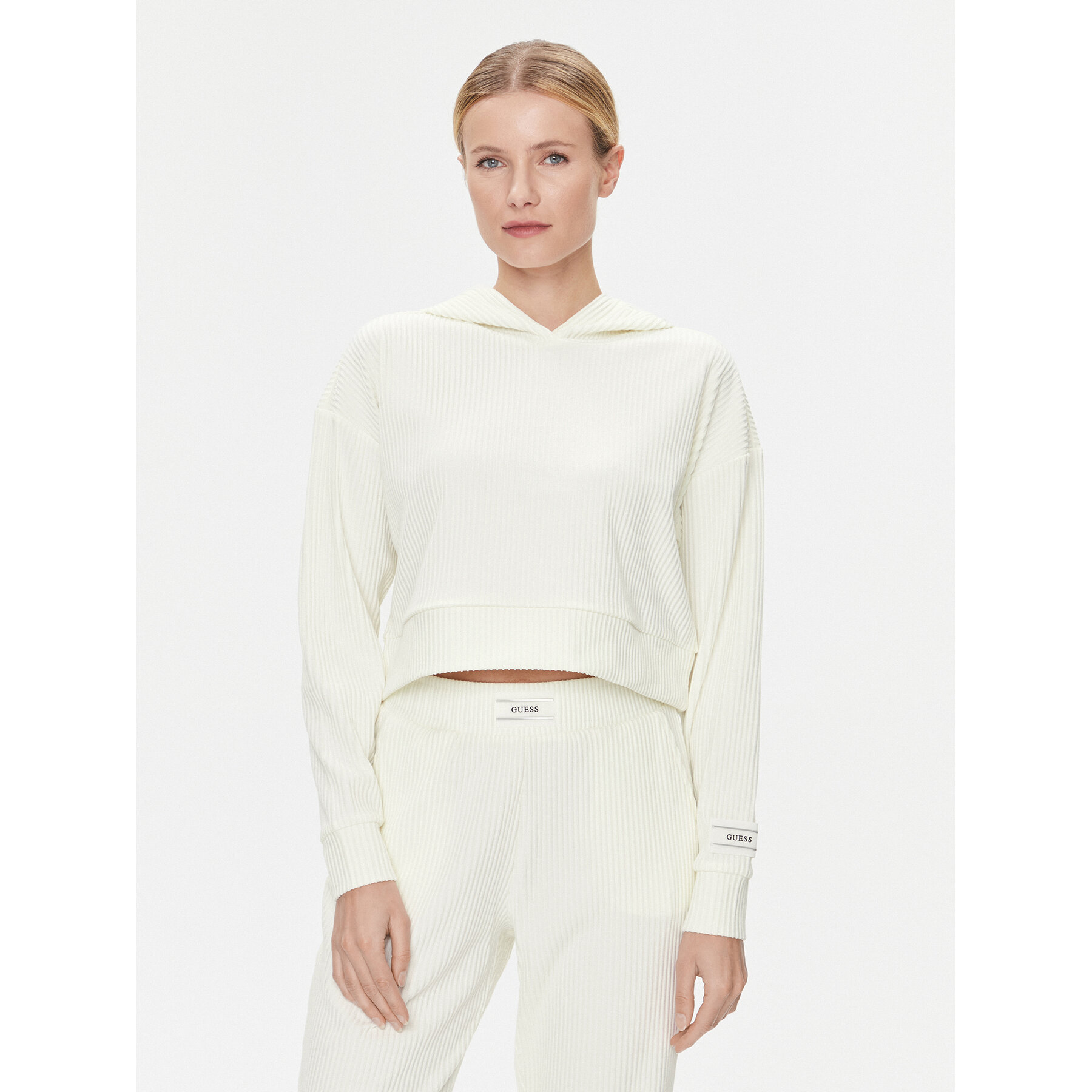 Guess Bluza Aislin V4RQ00 KC2T0 Écru Regular Fit