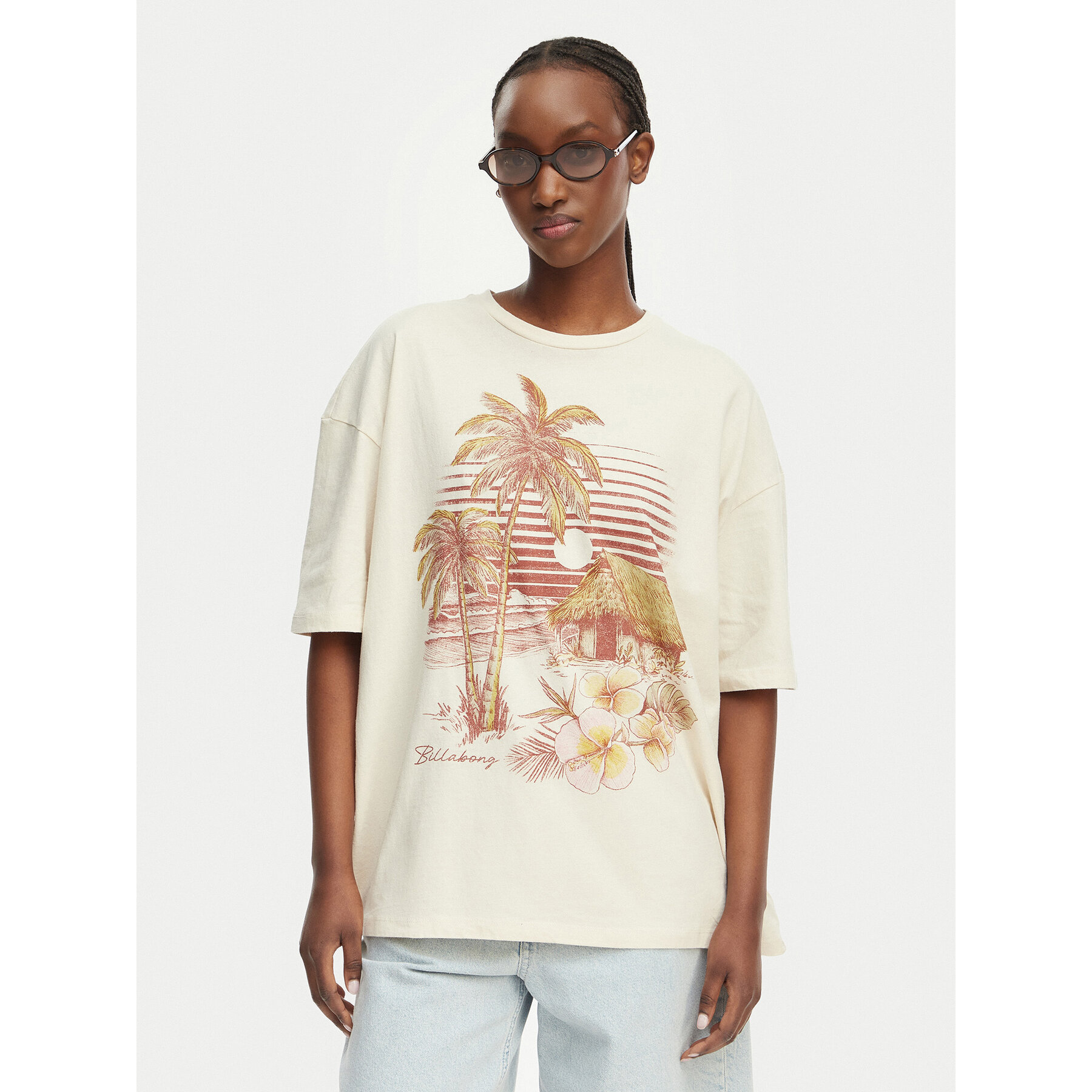 Billabong T-Shirt Will Find Me Here EBJZT00582 Beżowy jasny Loose Fit