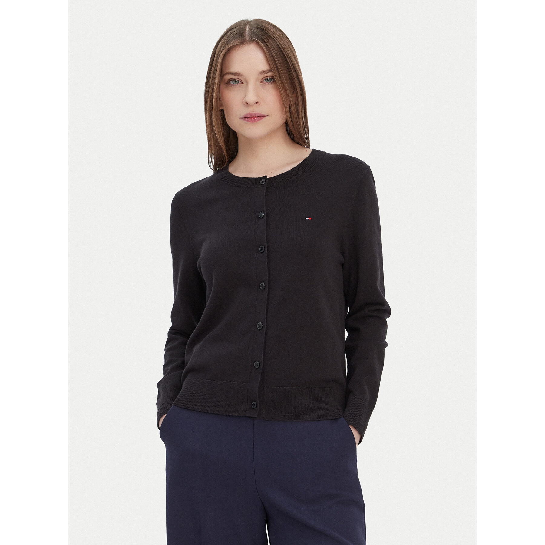 Tommy Hilfiger Kardigan WW0WW42370 Czarny Regular Fit
