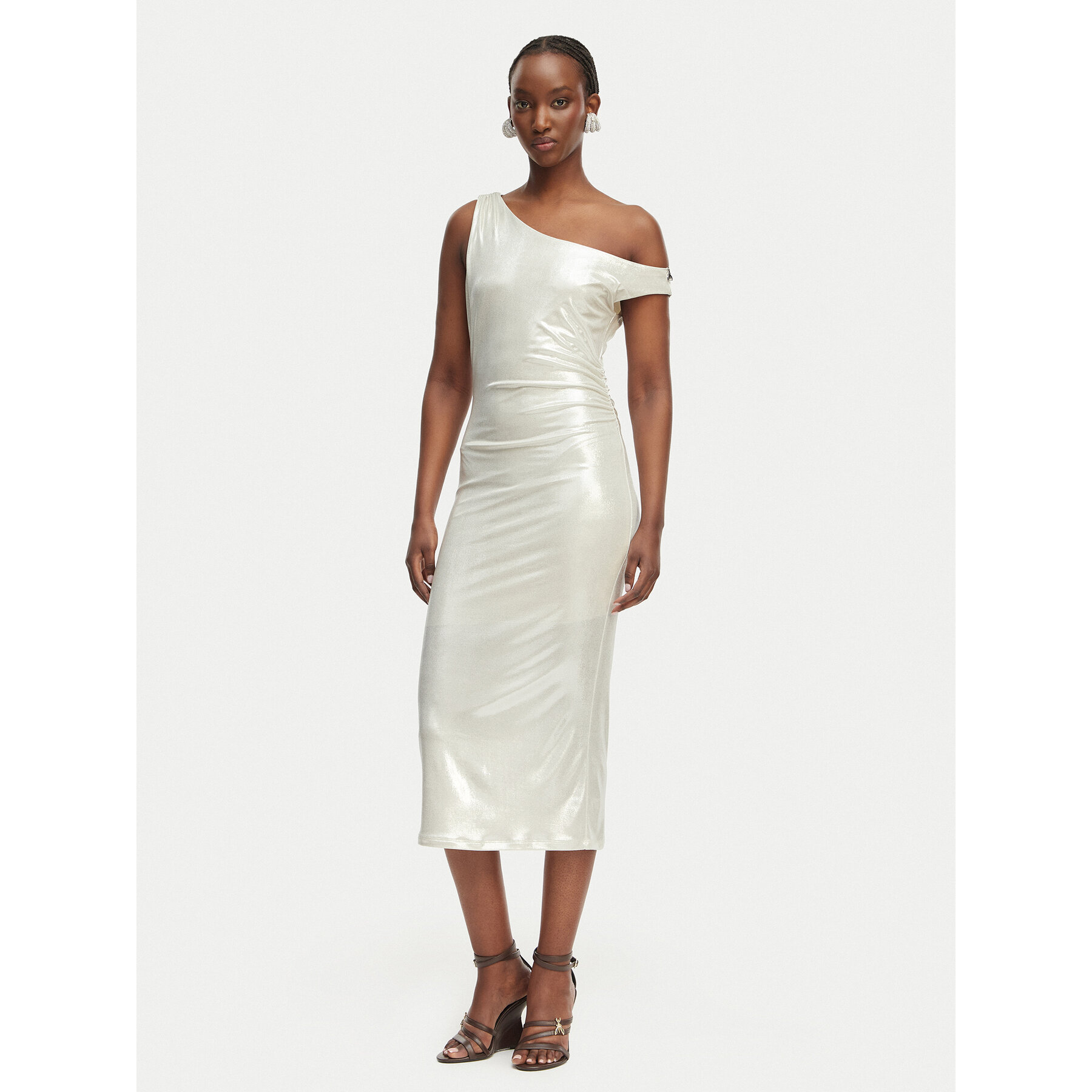 Patrizia Pepe Sukienka koktajlowa 2A3040/J242-S125 Kremowy Regular Fit