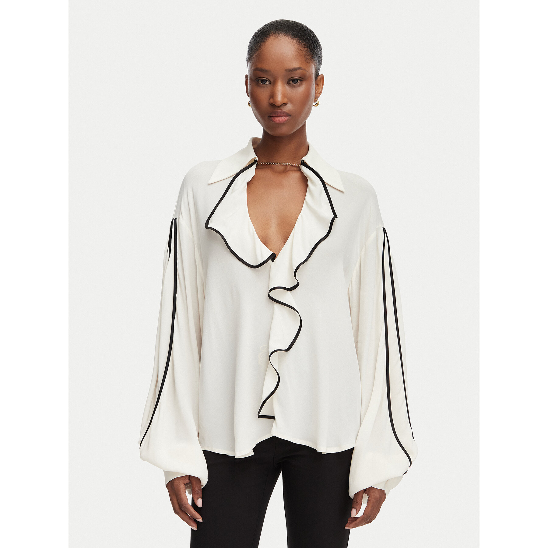 Babylon Bluzka W EN0434 Beżowy jasny Regular Fit