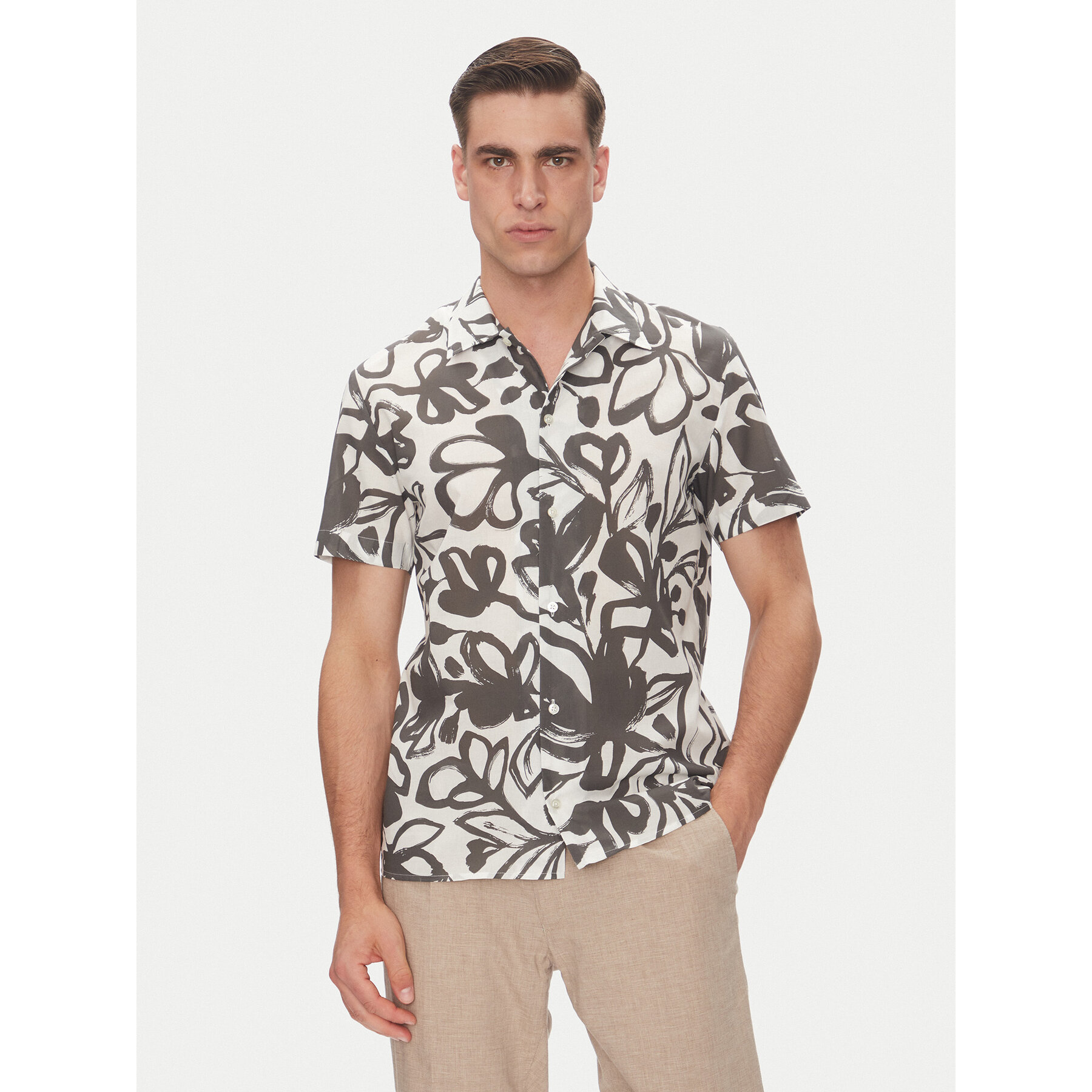 Baldessarini Koszula B3 76002.3702 Kremowy Regular Fit