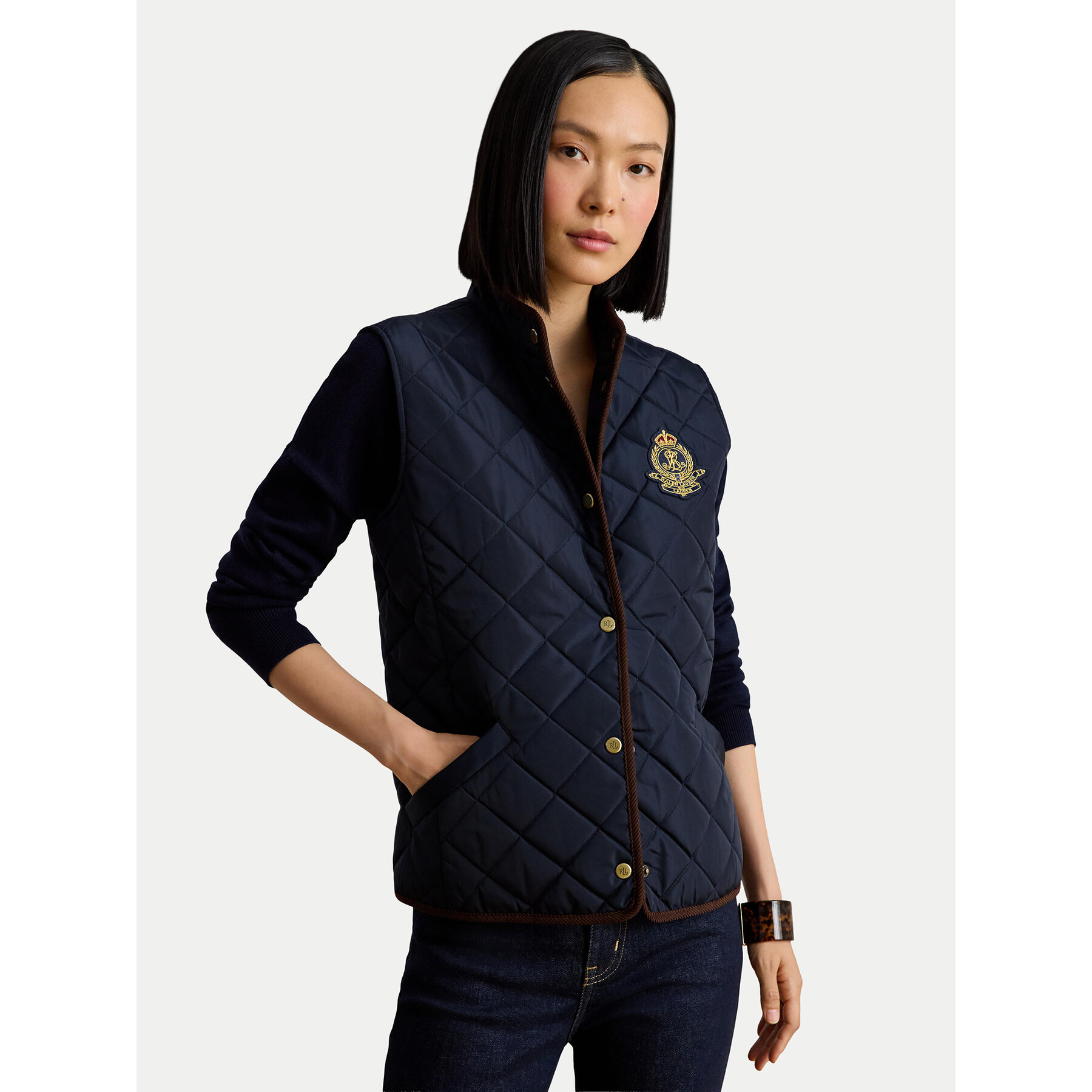 LAUREN RALPH LAUREN Kamizelka 297P18068004 Granatowy Regular Fit