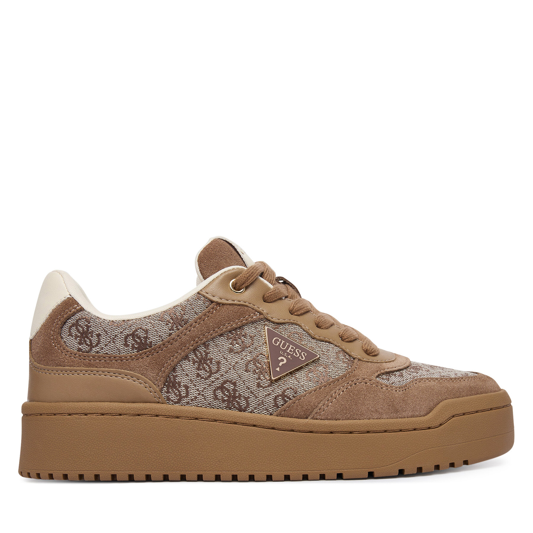 Guess Sneakersy FLTM16 FAL12 Brązowy jasny