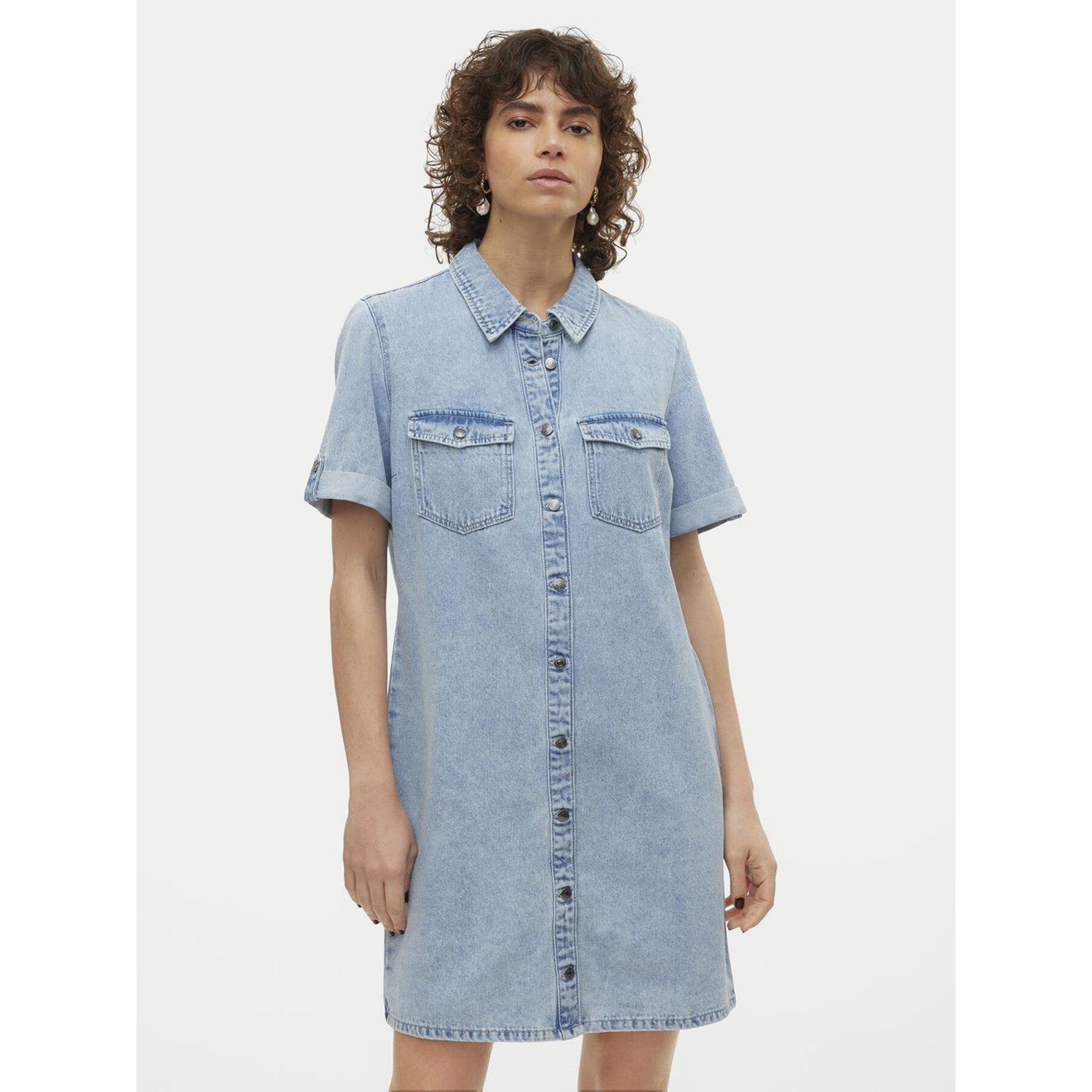 Vero Moda Sukienka jeansowa Jennie 10309665 Niebieski Regular Fit