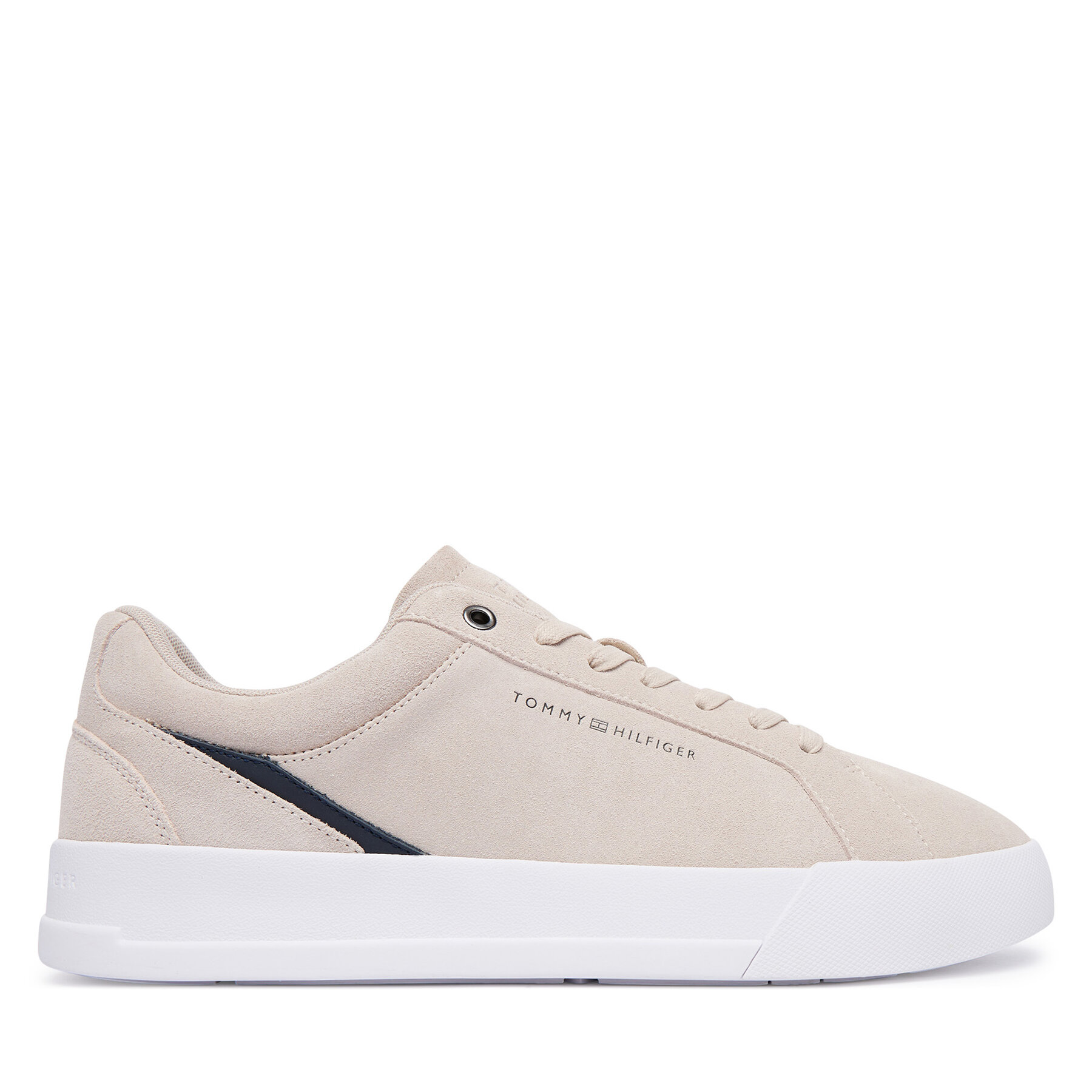 Tommy Hilfiger Sneakersy Th Court Premium Suede FM0FM05880 Beżowy jasny