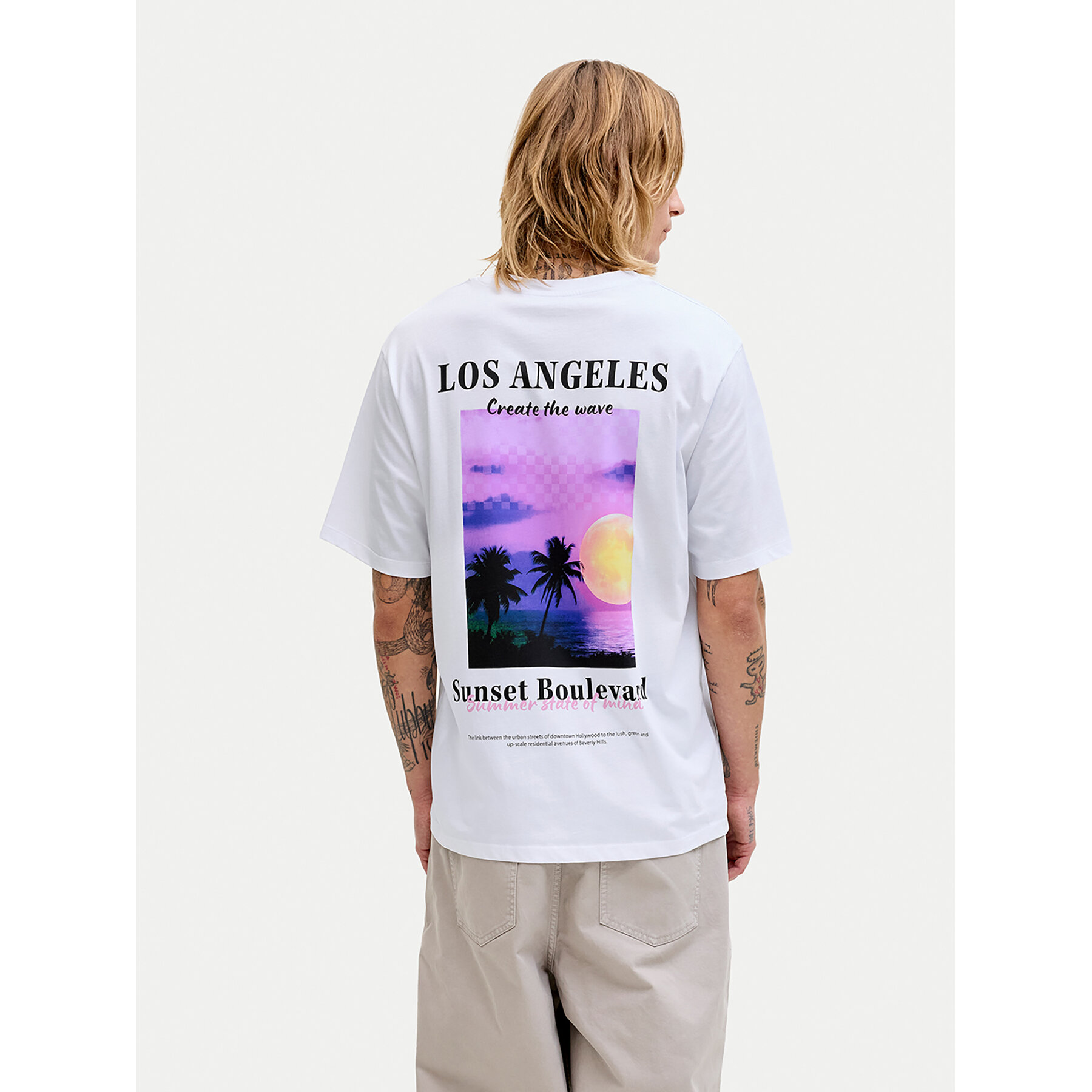 Jack & Jones T-Shirt City Photoprint 12288353 Biały Regular Fit