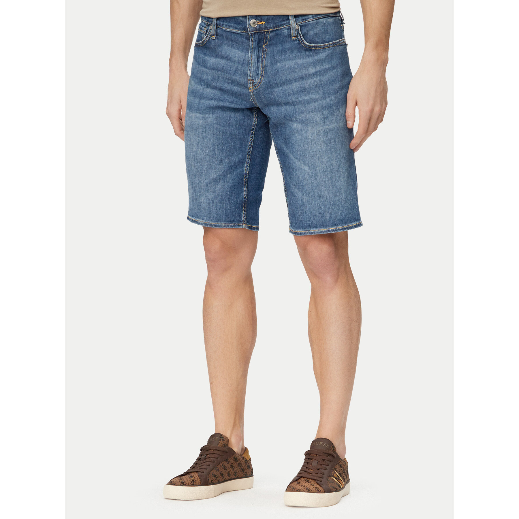Guess Szorty jeansowe M6GD01 D0756 Niebieski Regular Fit