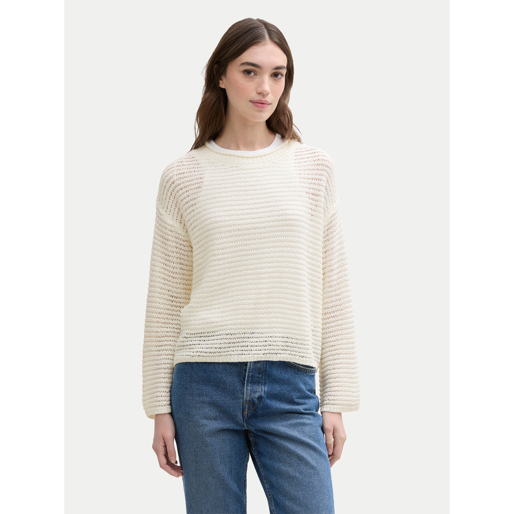 Tom Tailor Denim Sweter 1045610 Écru Loose Fit