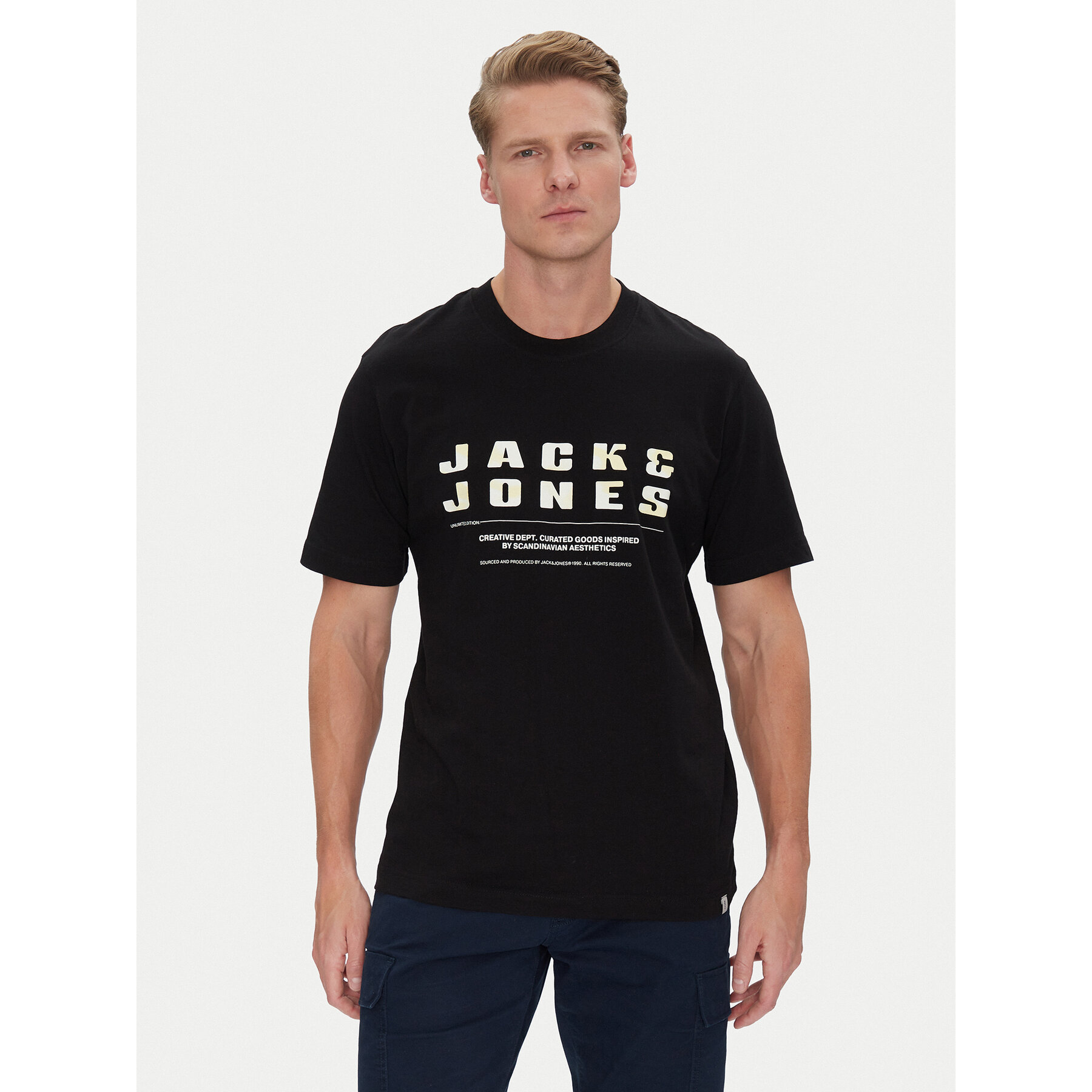 Jack & Jones T-Shirt Recharge 12274716 Czarny Relaxed Fit