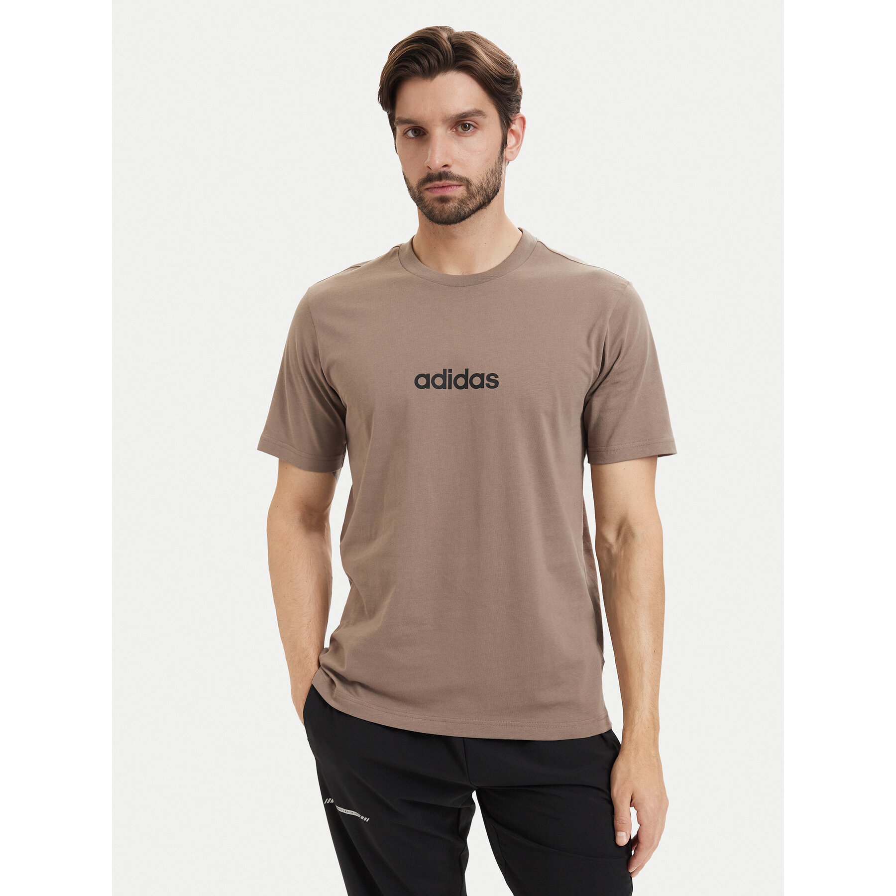 adidas T-Shirt Essentials Linear KF2390 Beżowy Regular Fit