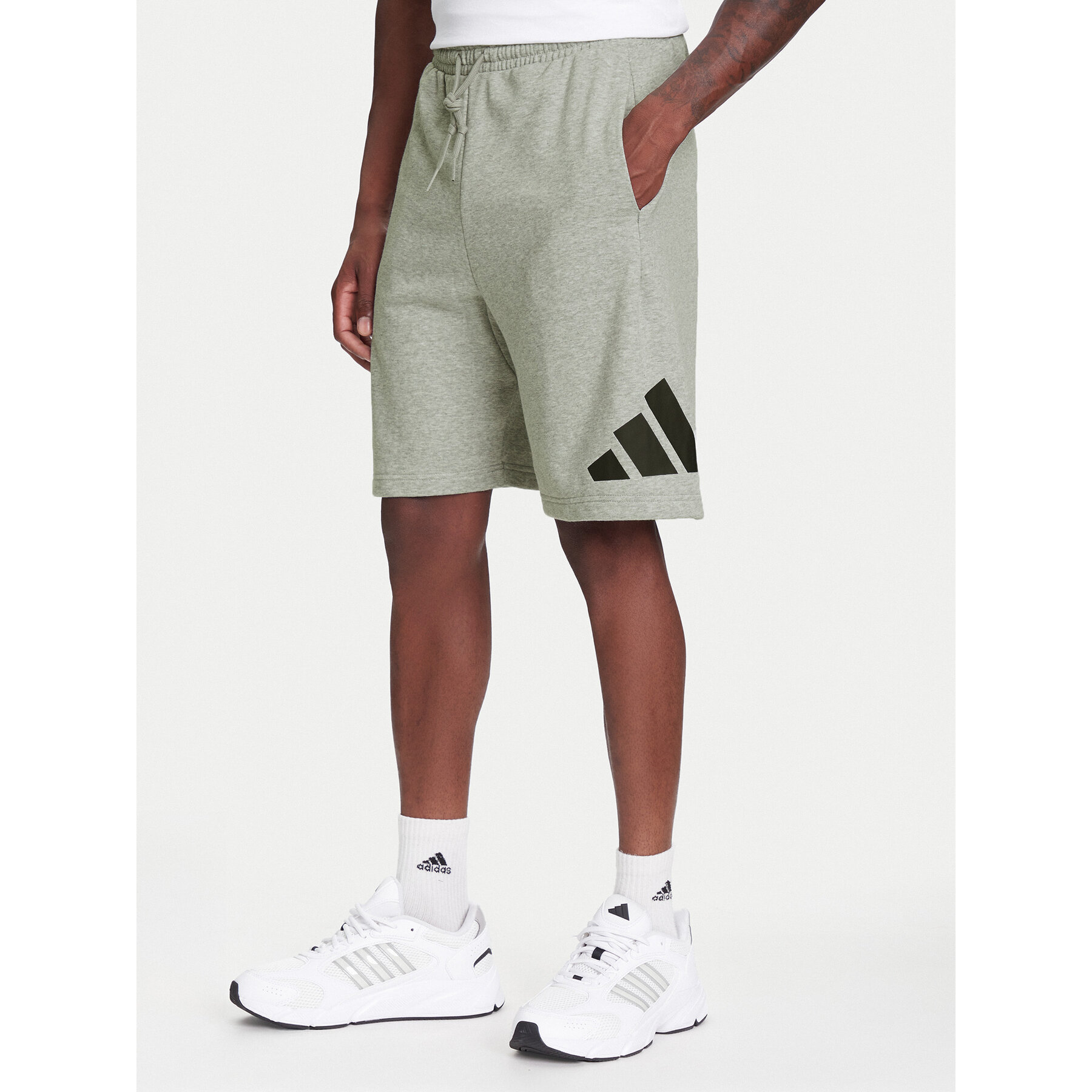 adidas Szorty sportowe Essentials Big Logo JE8957 Szary Regular Fit