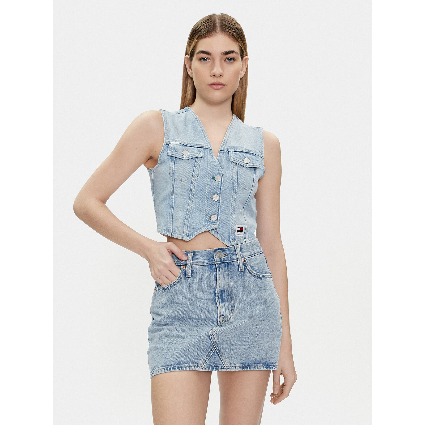 Tommy Jeans Kamizelka DW0DW17684 Niebieski Regular Fit