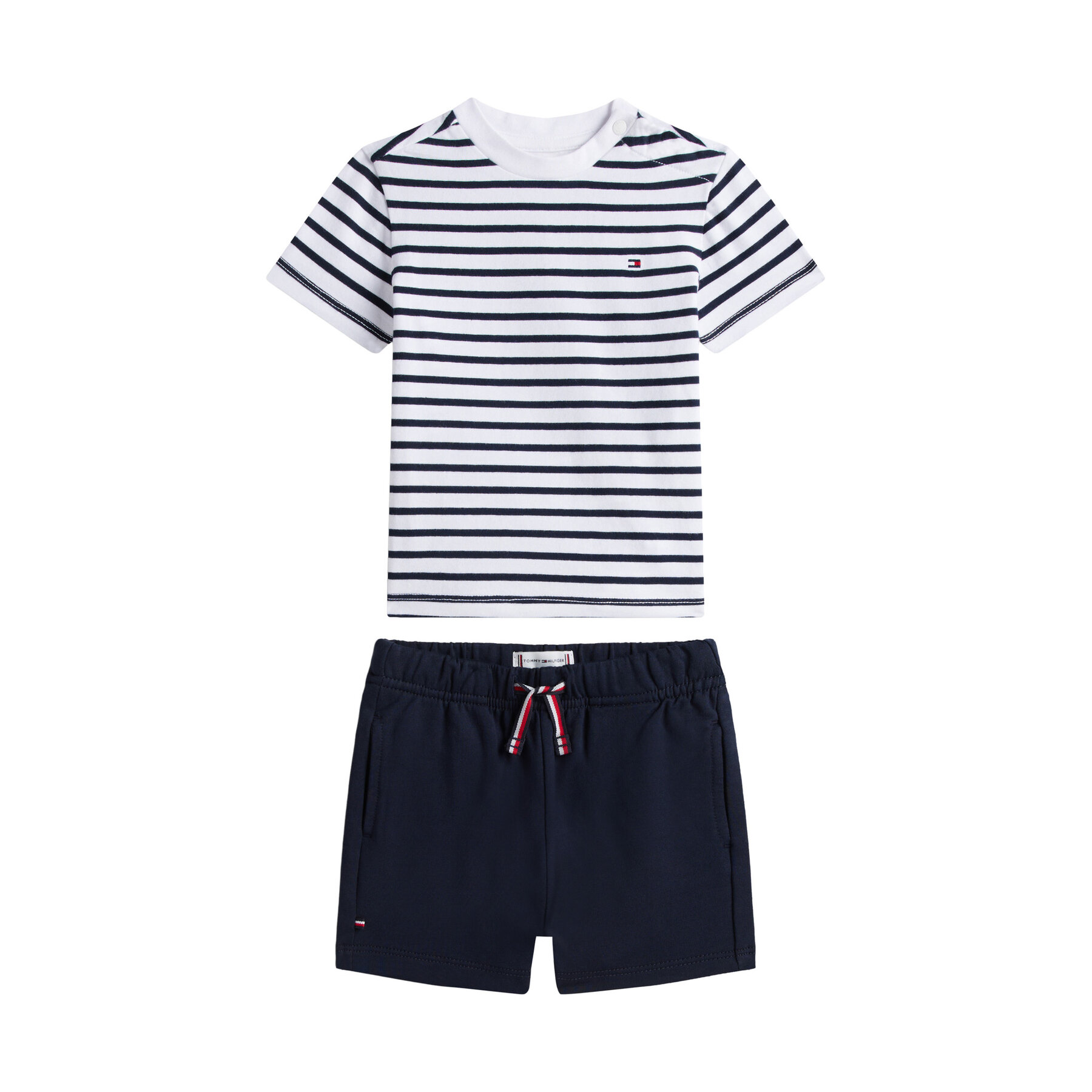 Tommy Hilfiger Komplet t-shirt i spodenki Essential KN0KN02379 Granatowy Regular Fit