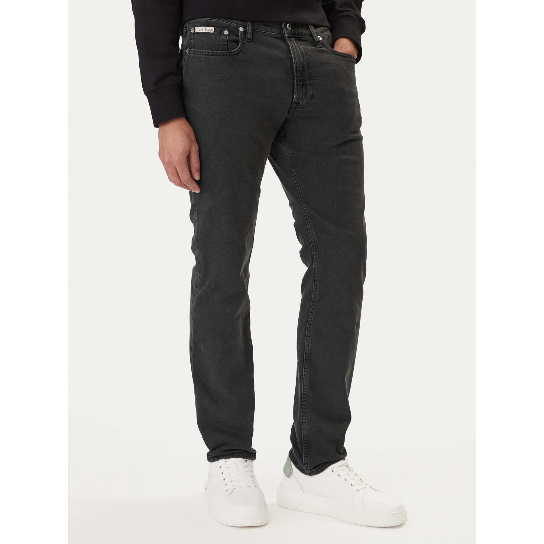 Calvin Klein Jeans Jeansy Essential LV04RB738G Czarny Slim Fit